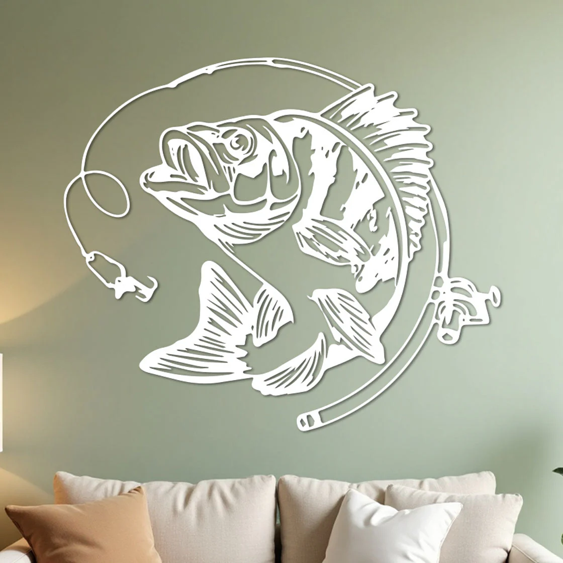 Bass Fishing w Rod Sign - Image 2