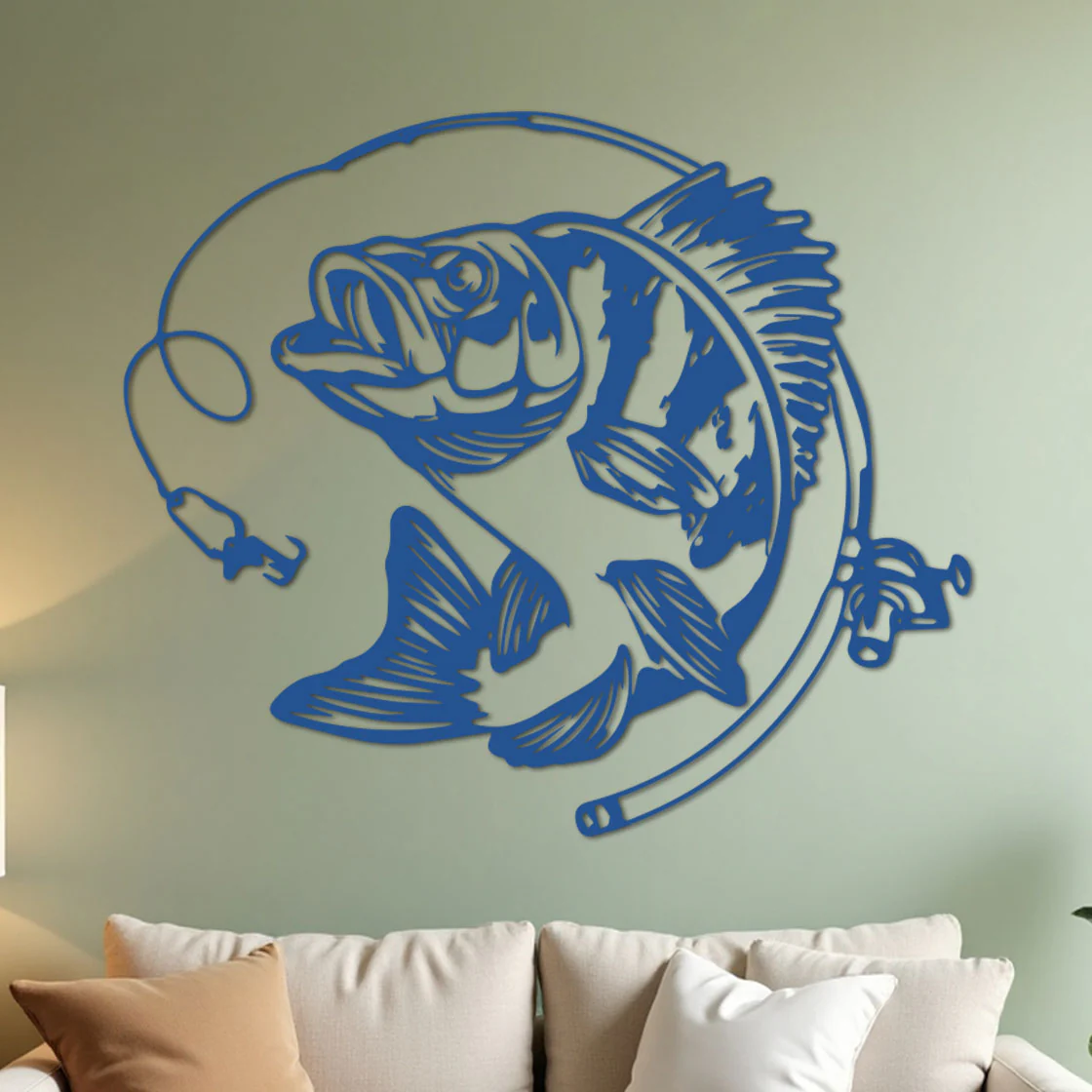 Bass Fishing w Rod Sign - Image 4