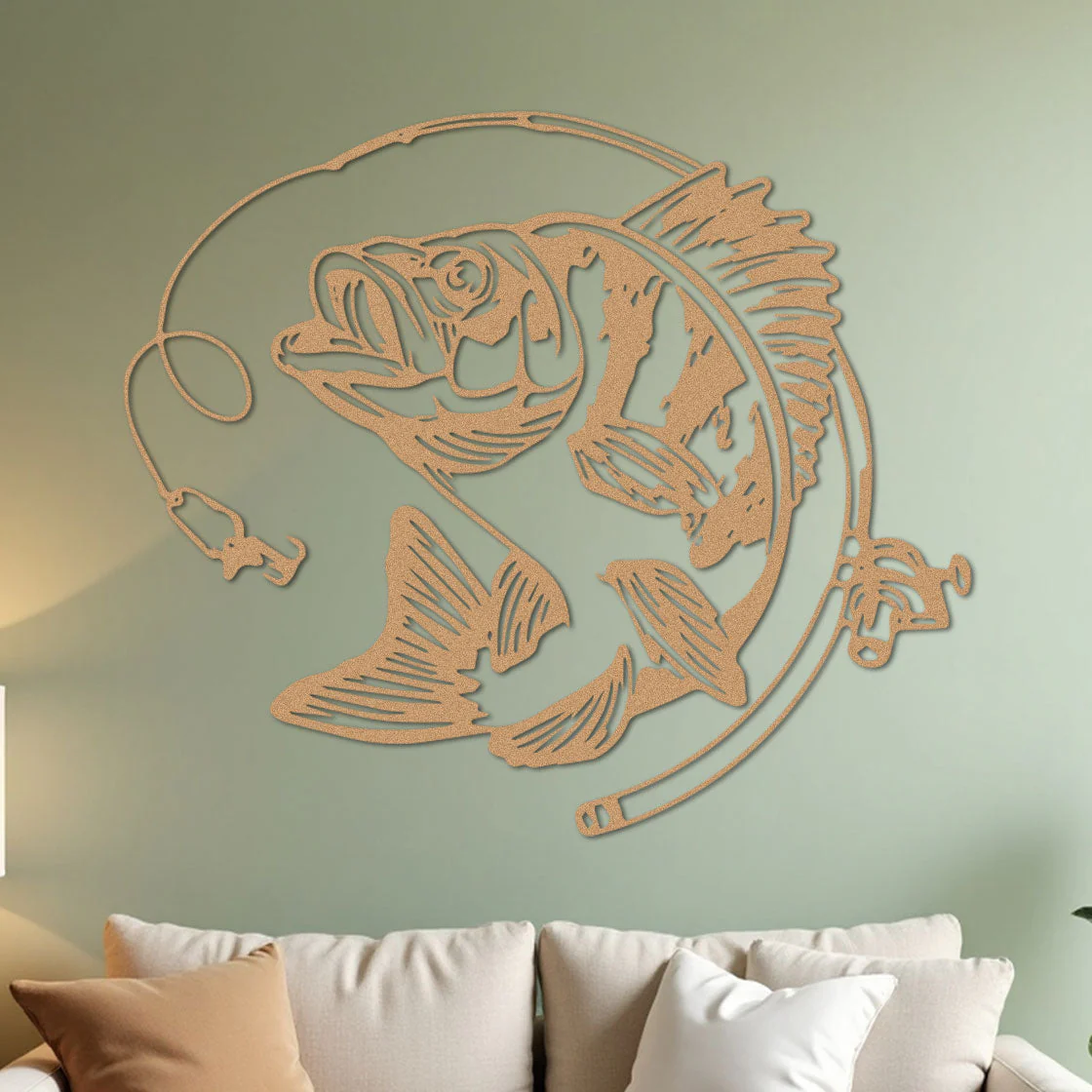 Bass Fishing w Rod Sign - Image 5