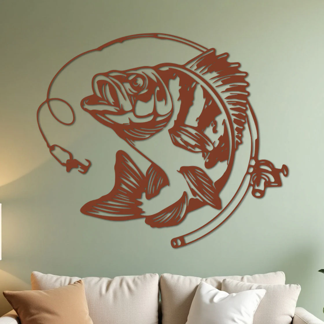 Bass Fishing w Rod Sign - Image 6