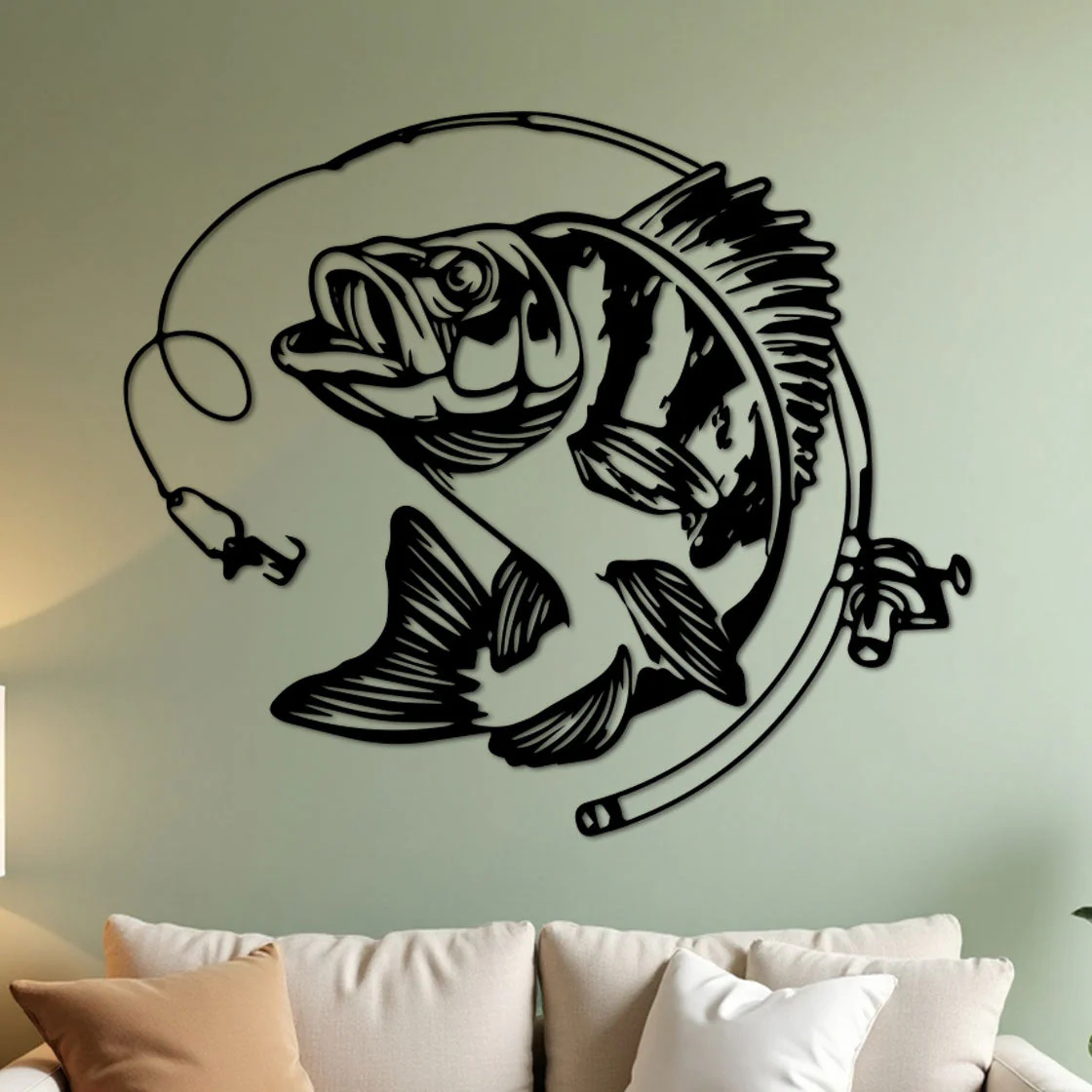 Bass Fishing w Rod Sign - Image 8