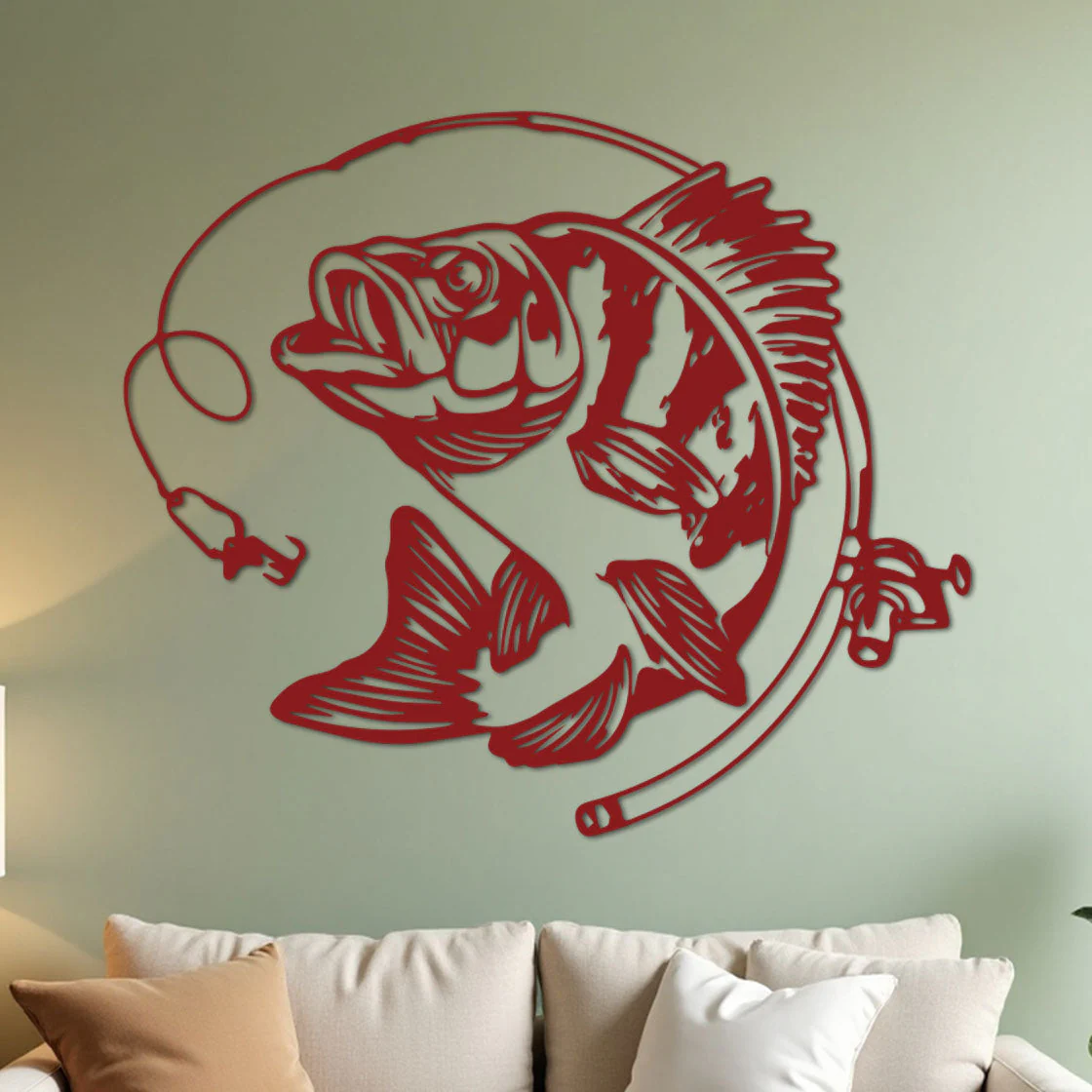 Bass Fishing w Rod Sign - Image 9