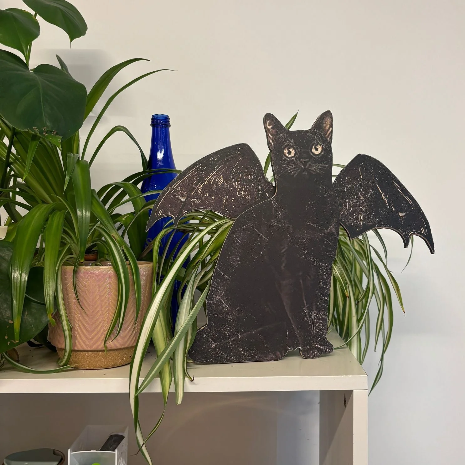 Bat Cat Stand Up | Vintage Halloween Home Accent - Image 2