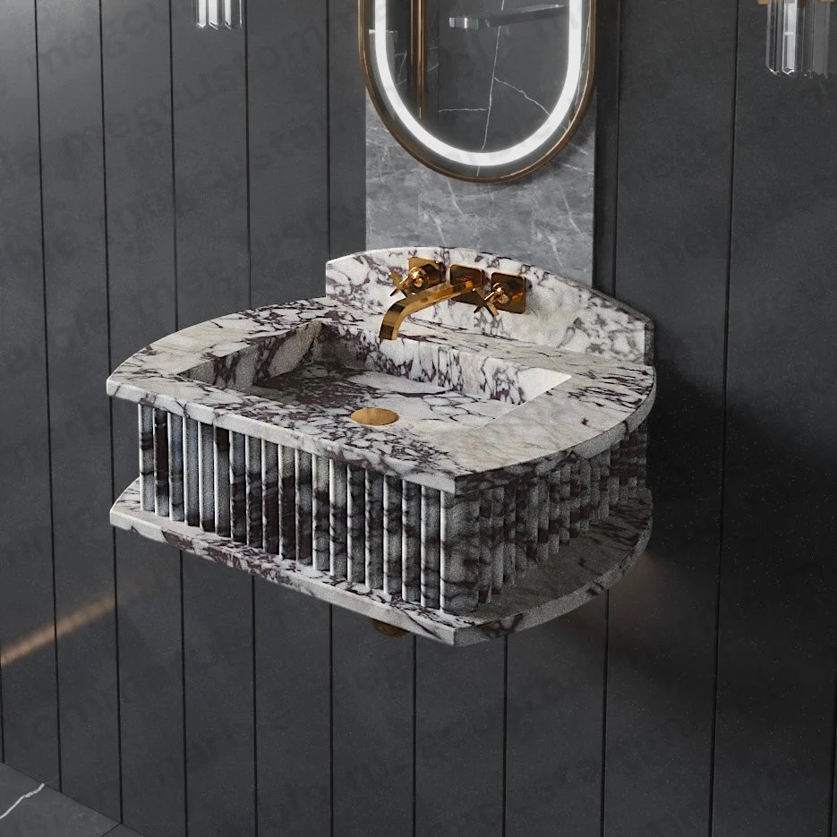 Bathroom Fluted Marble Sinks - Image 5