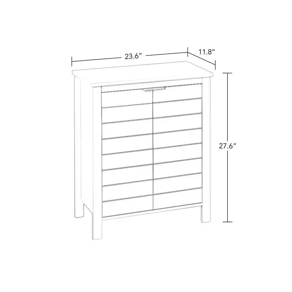 Bathroom Linen Cabinet with Storage Shelf in White Wood Finish - Image 5