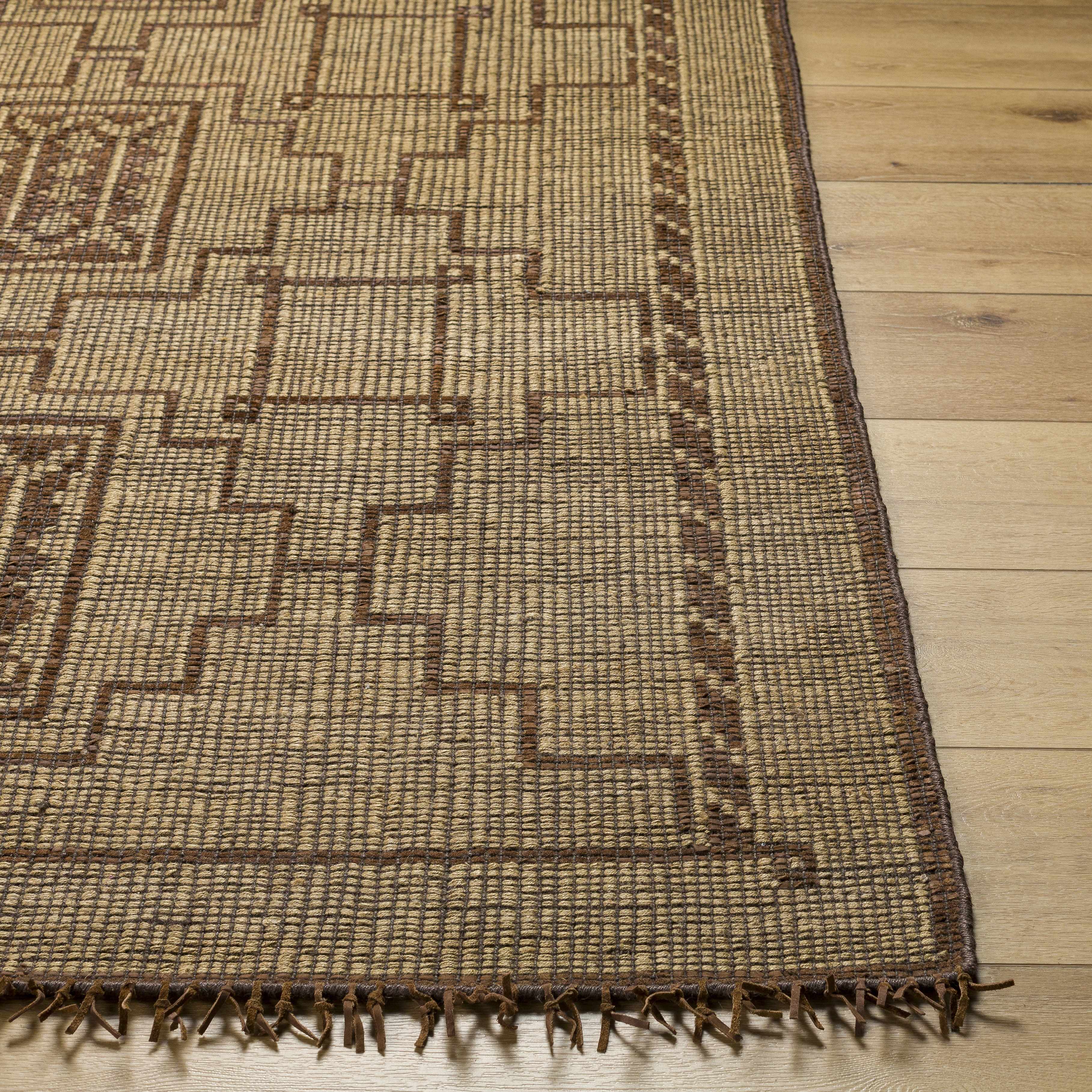 Batya Jute & Leather Rug - Clearance - Image 2