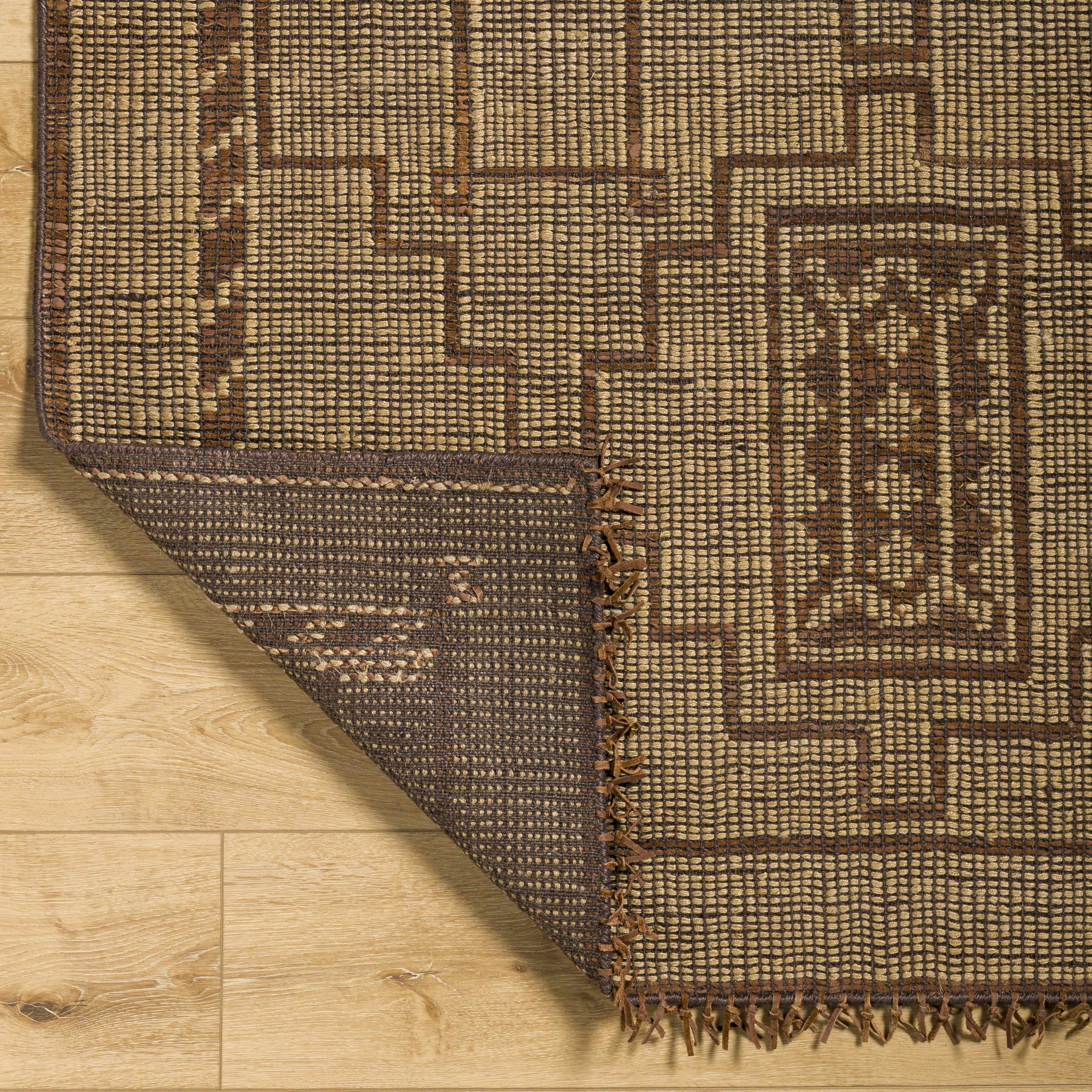 Batya Jute & Leather Rug - Clearance - Image 3