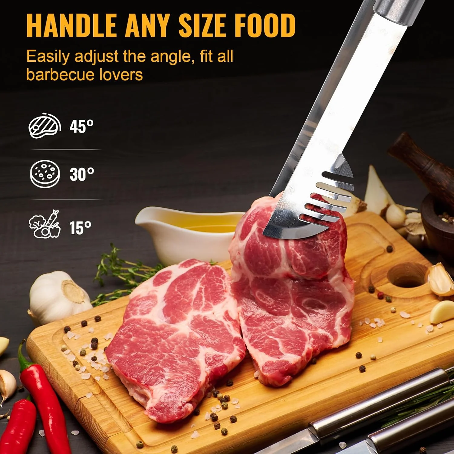 BBQ Tool Grilling Accessories, 16-Inch Stainless Steel BBQ Grill Tools - Image 12