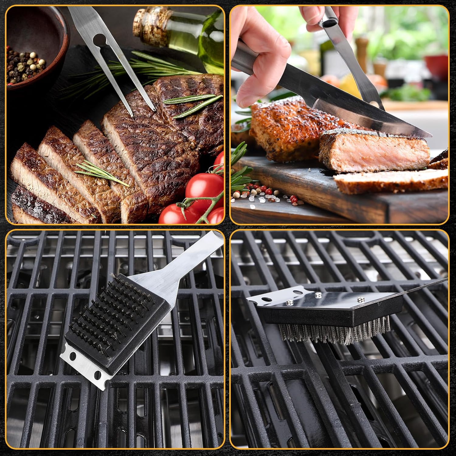 BBQ Tool Grilling Accessories, 16-Inch Stainless Steel BBQ Grill Tools - Image 14