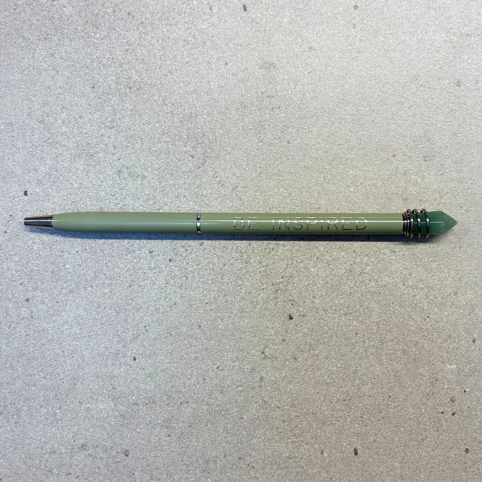 Be Inspired Crystal Pen in Green Finish - Image 3
