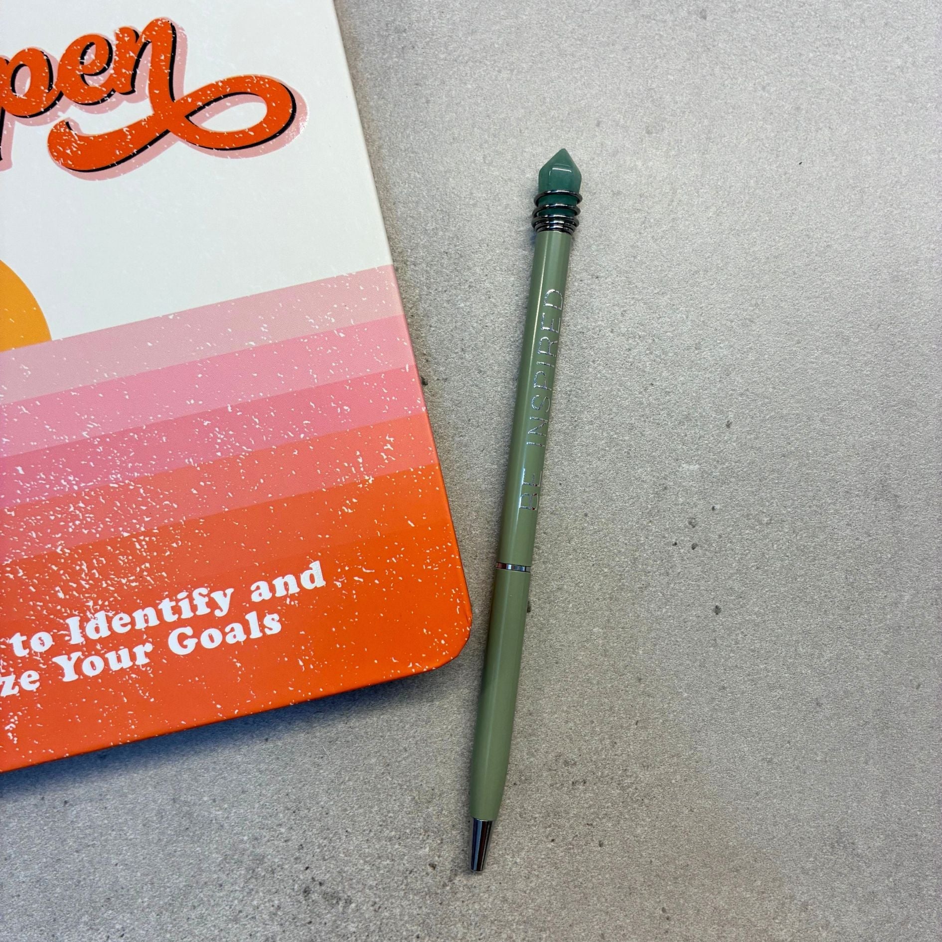 Be Inspired Crystal Pen in Green Finish - Image 4
