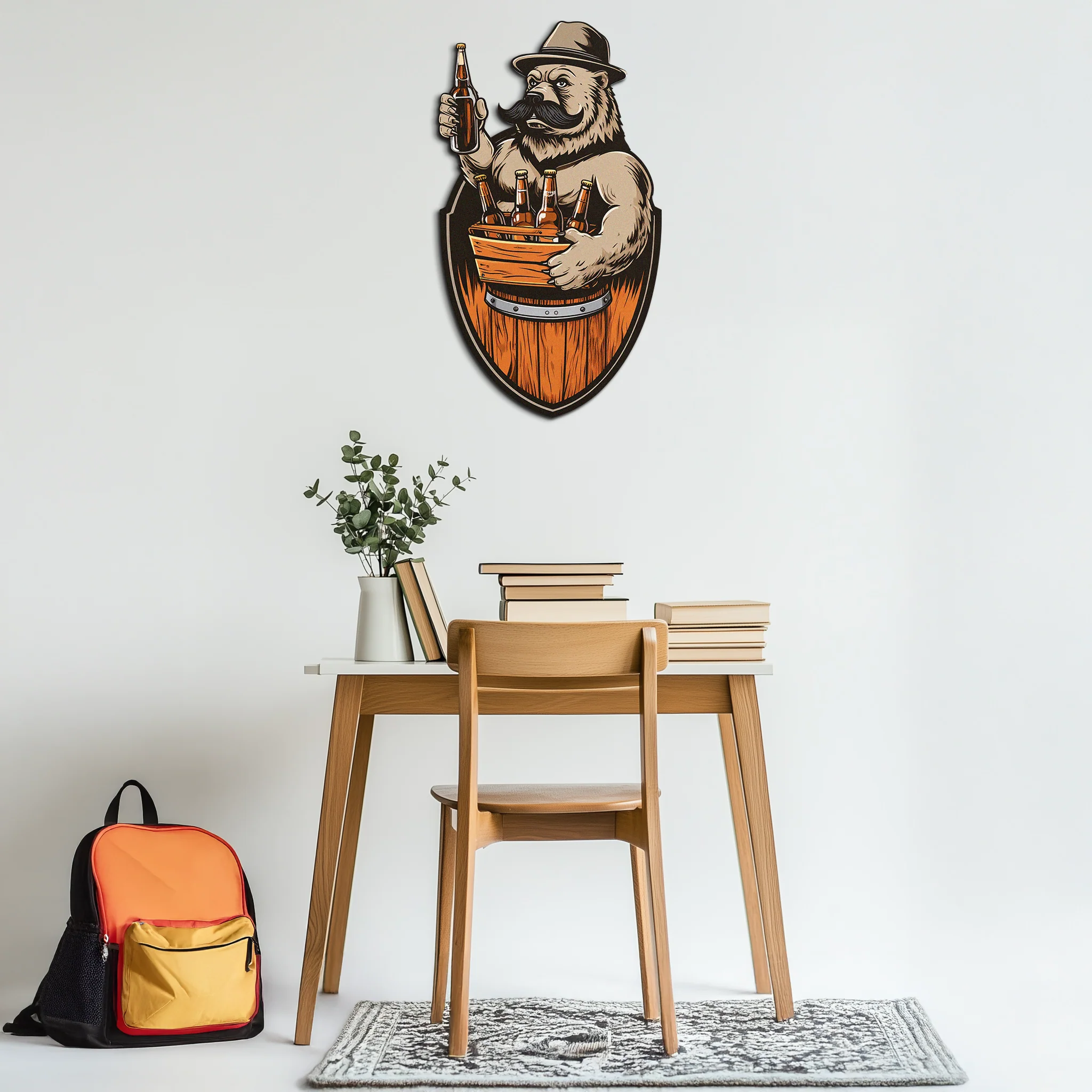 Bearded Beer Bear Metal Wall Art – Funny Bar UV Decor-KAFUVM006 - Image 8