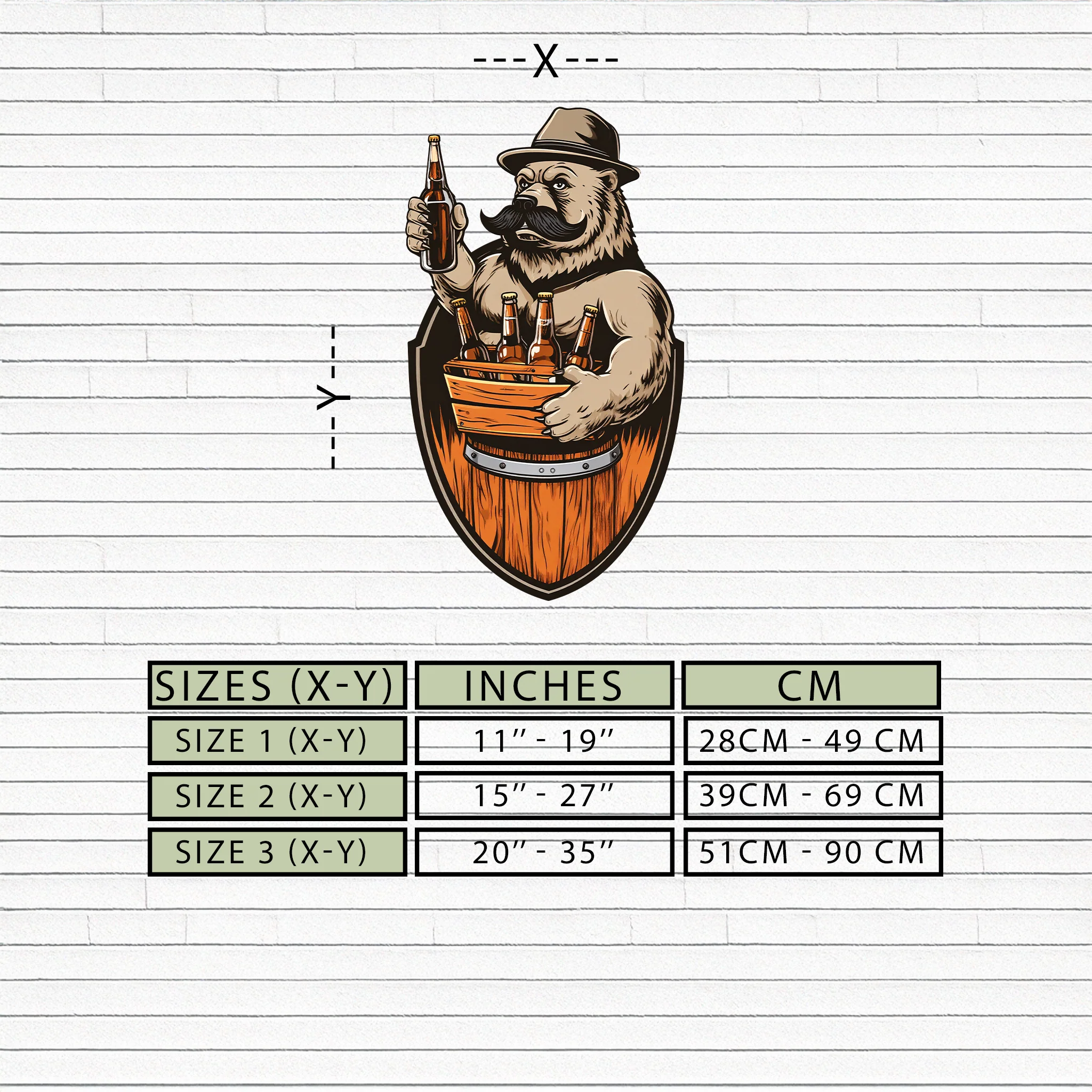 Bearded Beer Bear Metal Wall Art – Funny Bar UV Decor-KAFUVM006 - Image 9