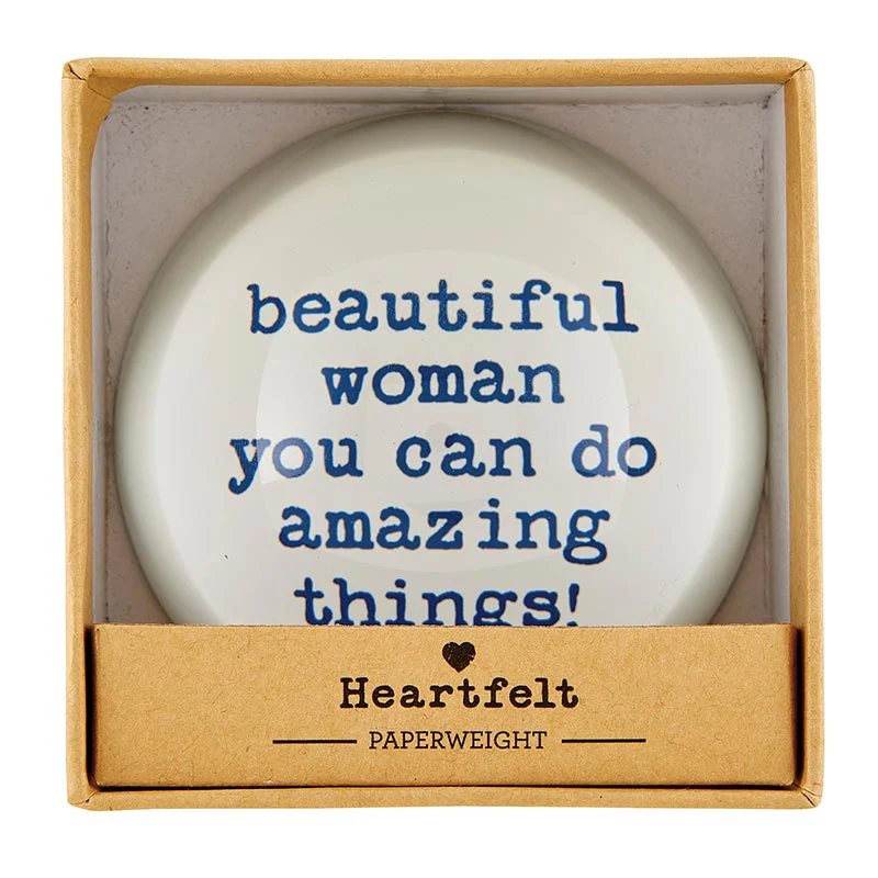 Beautiful Woman You Can Do Amazing Things Glass Dome Paperweight | In a Gift Box - Image 2