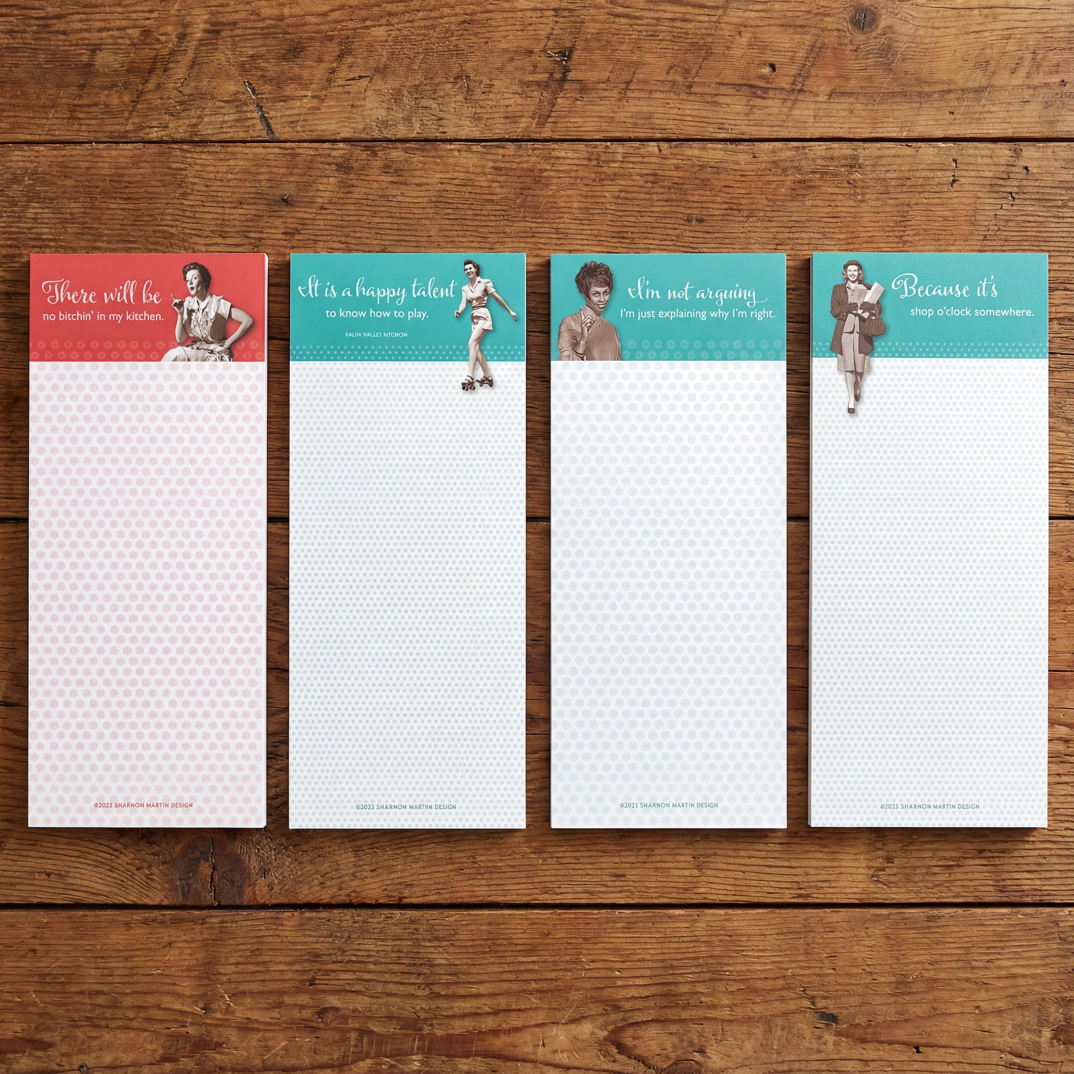 Because It's Shop O'Clock Somewhere Magnetic List Notepad | Retro Shopping-Themed Magnet Pad - Image 4