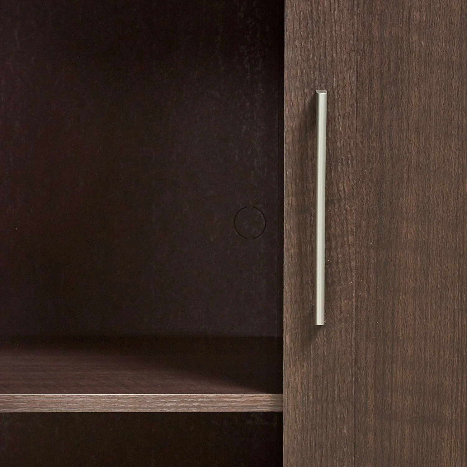 Bedroom Wardrobe Cabinet Storage Closet Organizer in Dark Brown Oak Finish - Image 3