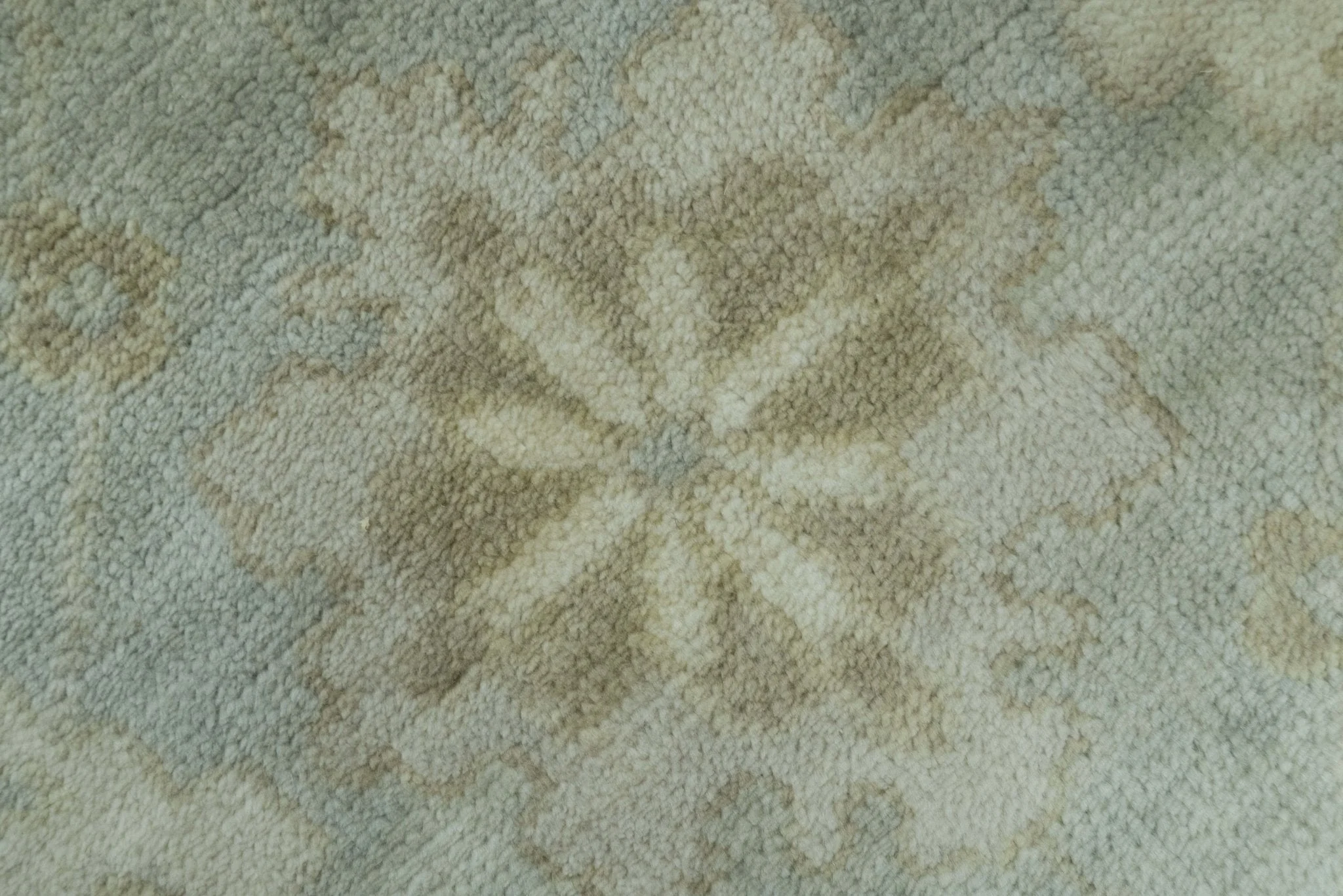 Beige And Blue Traditional Oushak Design  6x9 Hand Knotted Wool Area Rug - Image 6