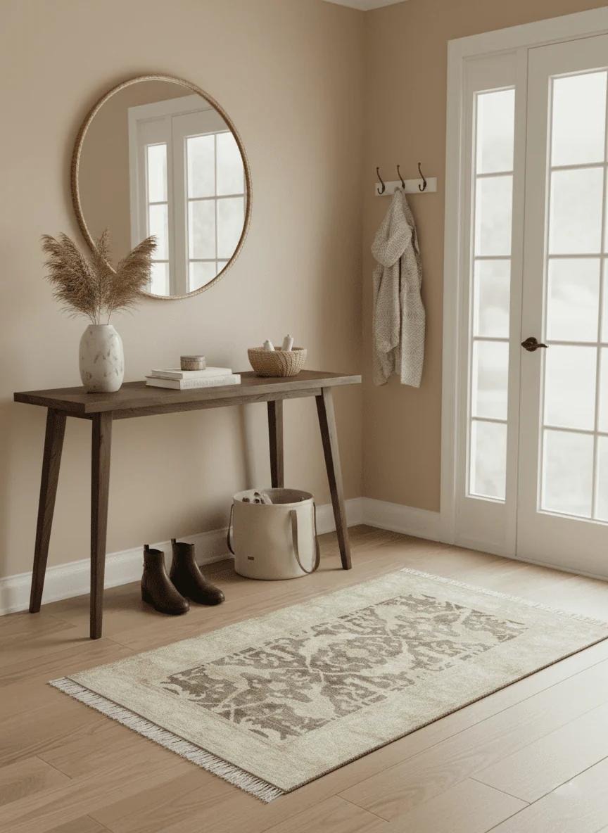 Beige And Brown Traditional Oushak Design Hand Knotted 3x5 wool area rug - Image 2