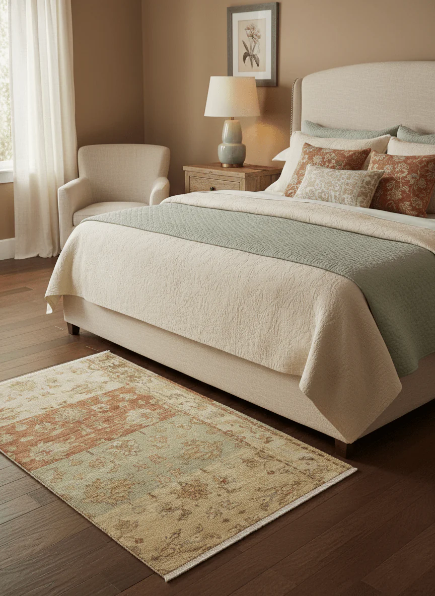 Beige And Rust Traditional Serapi Design Hand Knotted 2x5 Wool Area Rug - Image 2