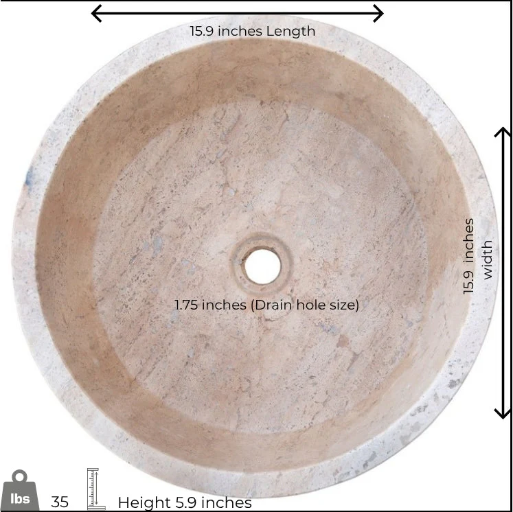 Beige Travertine Sink - Image 2