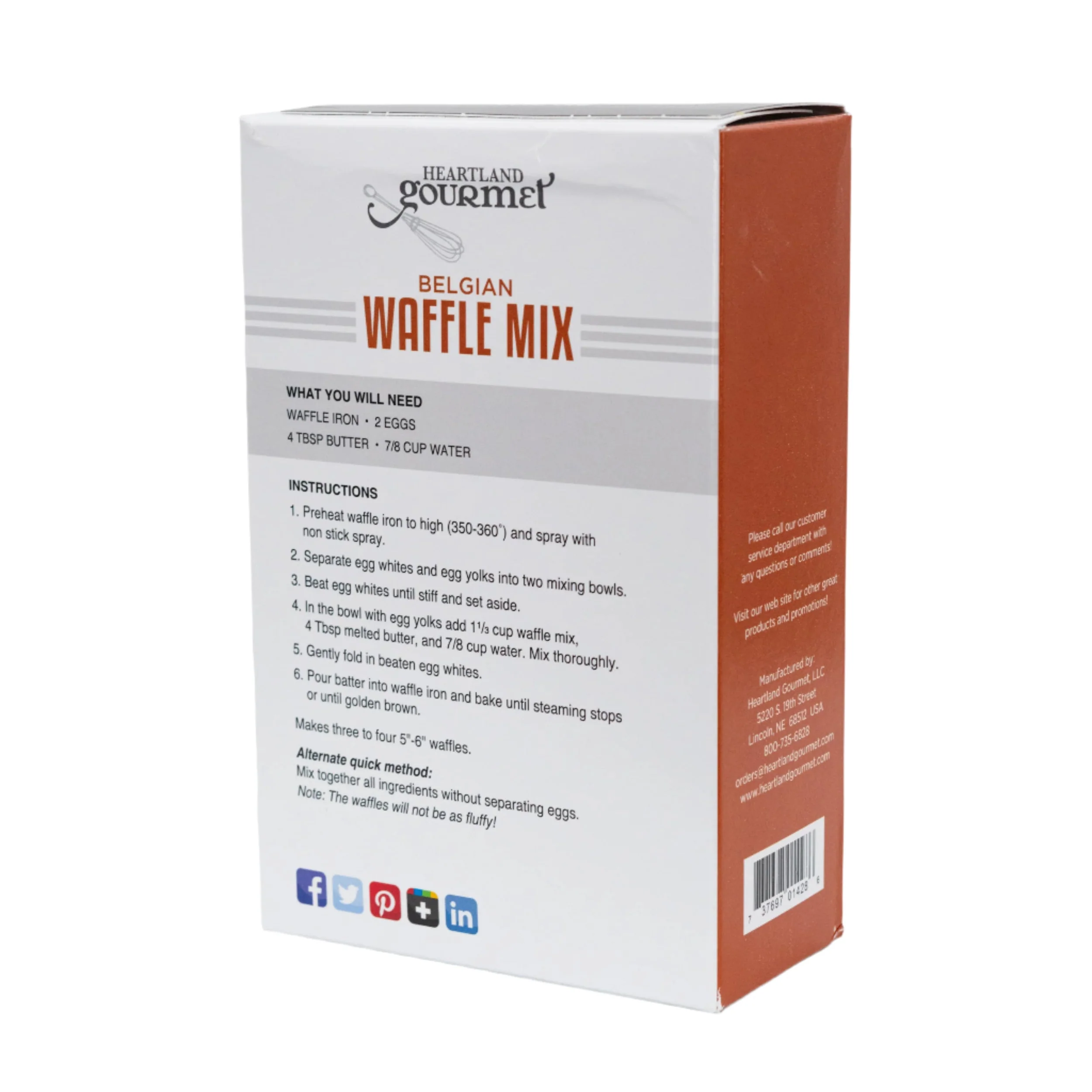 Belgian Waffle Mix | Pack of 2 | 13.1 oz | Heartland Gourmet - Image 3