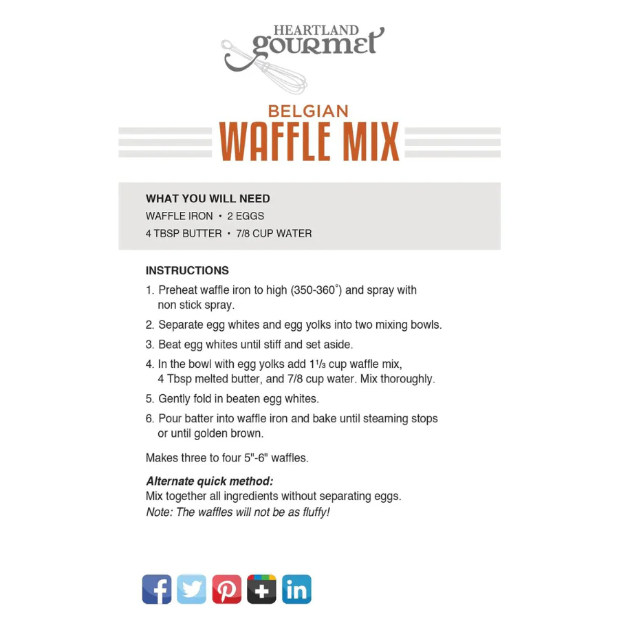 Belgian Waffle Mix | Pack of 4 | 13.1 oz | Heartland Gourmet - Image 6