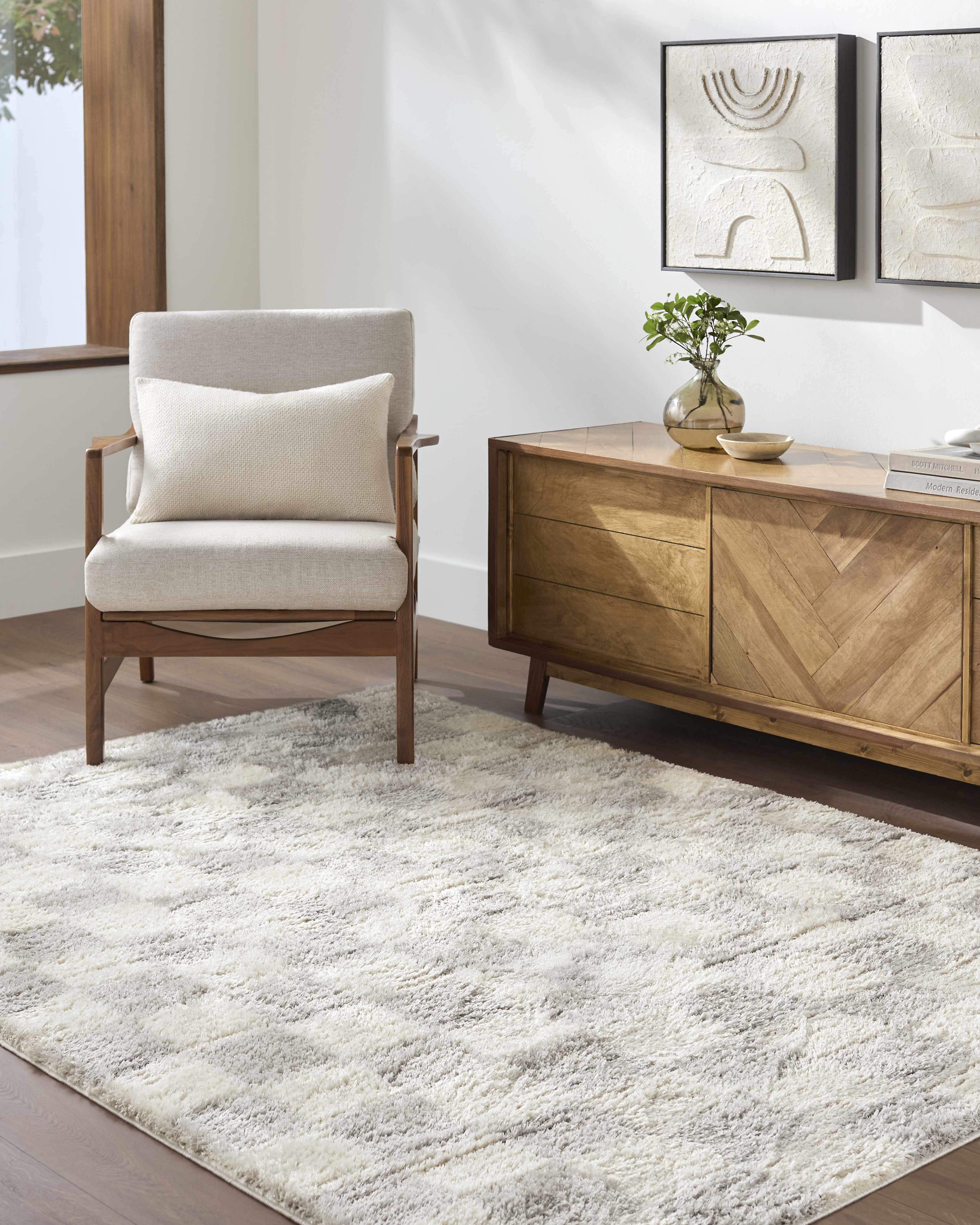 Belita Tan Luxe Shag Area Rug - Image 2