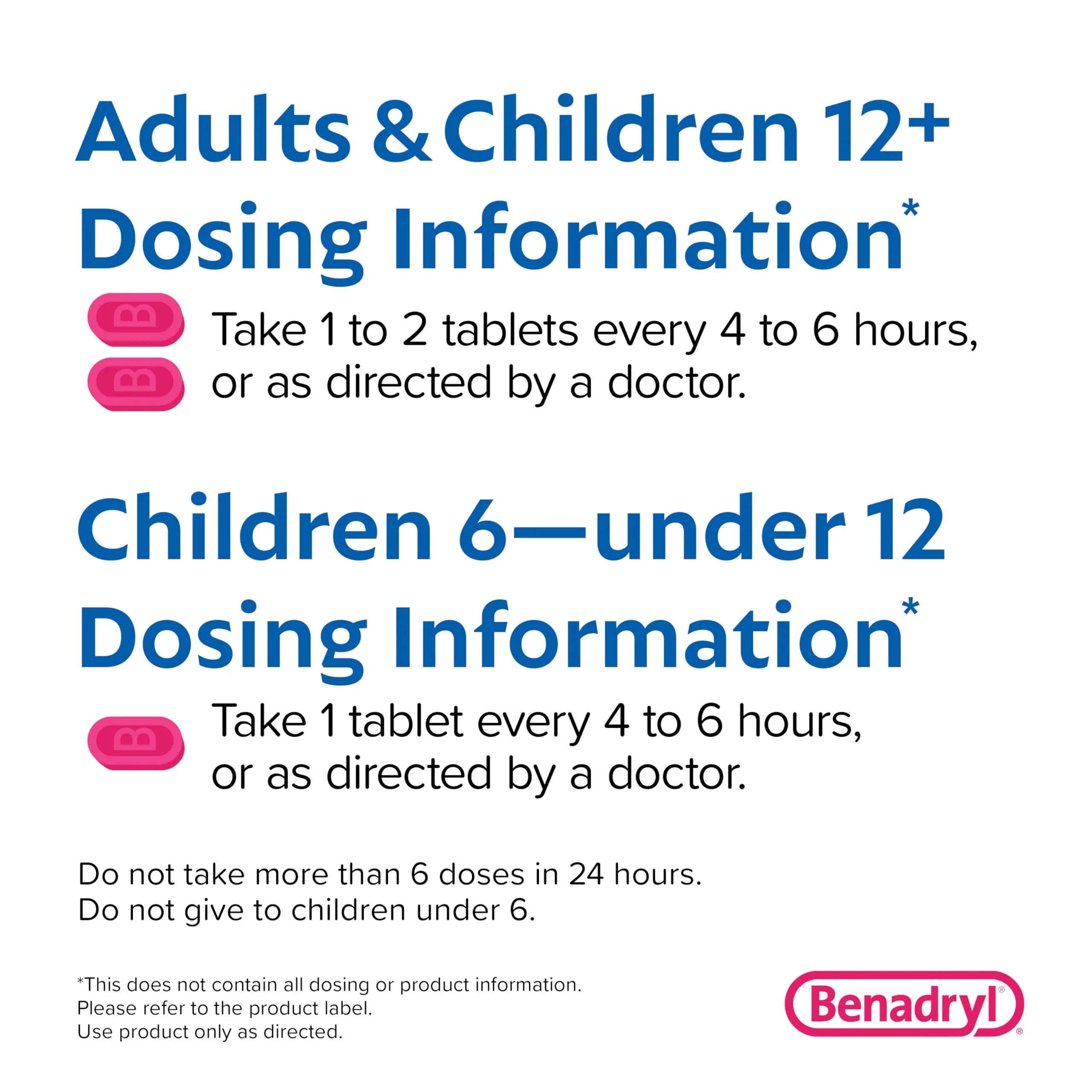 Benadryl Ultratabs Antihistamine Allergy Relief Tablets, Diphenhydramine HCl 25mg, 24 Count (Pack of 2) - Image 3