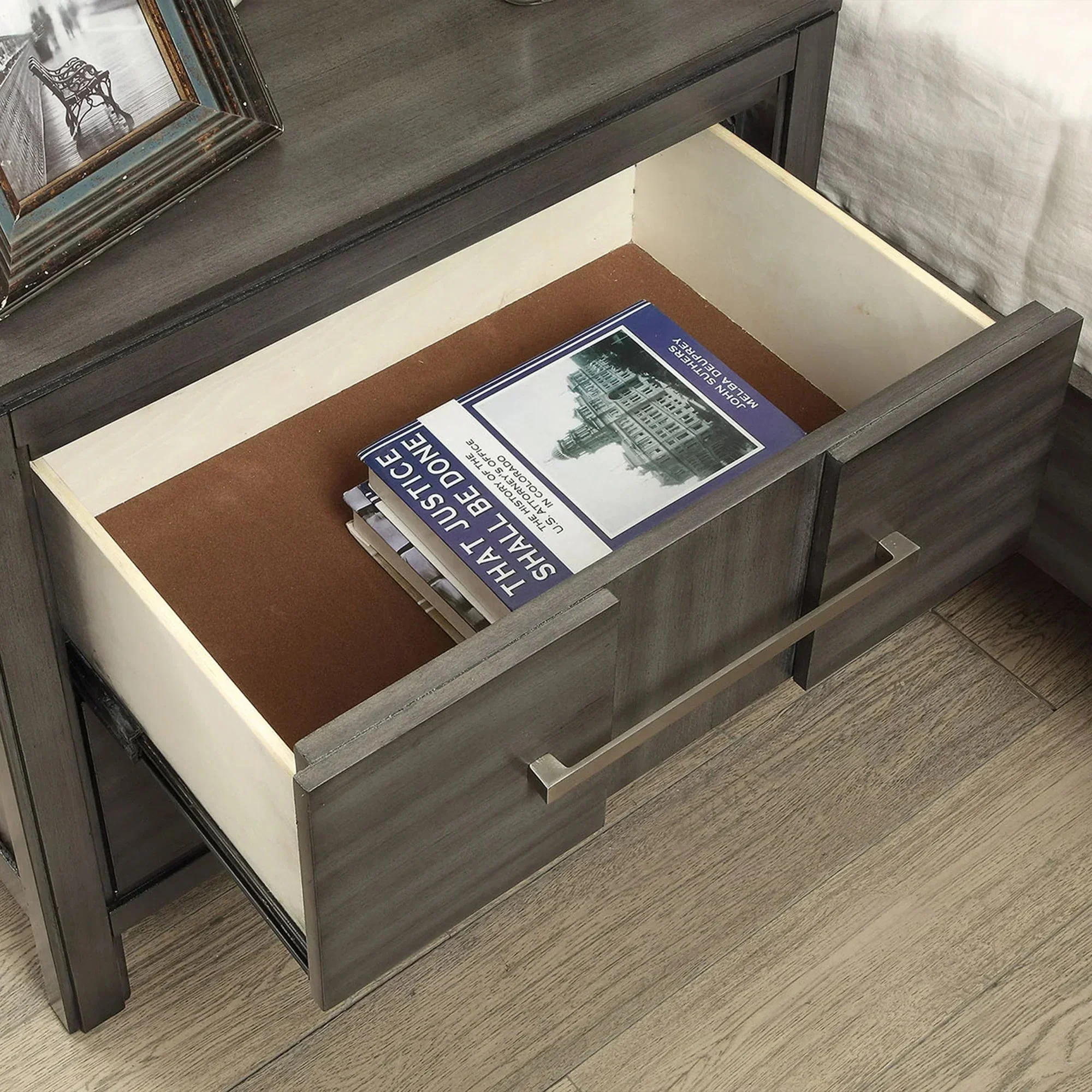 Berenice 23" Transitional Solid Wood 2-Drawer Nightstand - Image 10