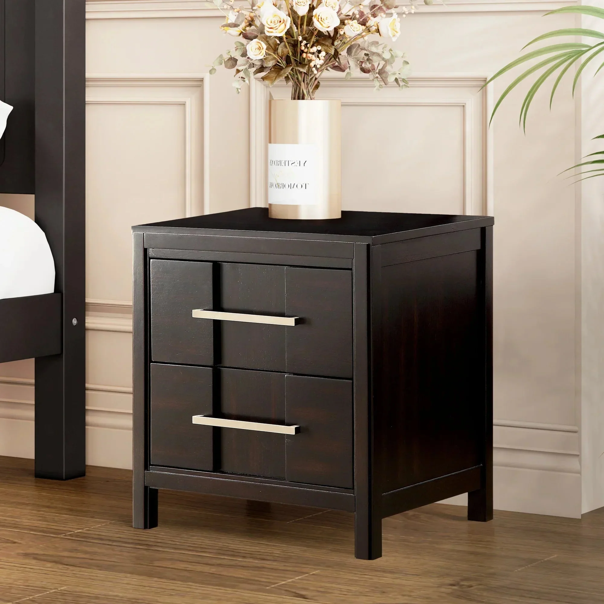 Berenice 23" Transitional Solid Wood 2-Drawer Nightstand - Image 16