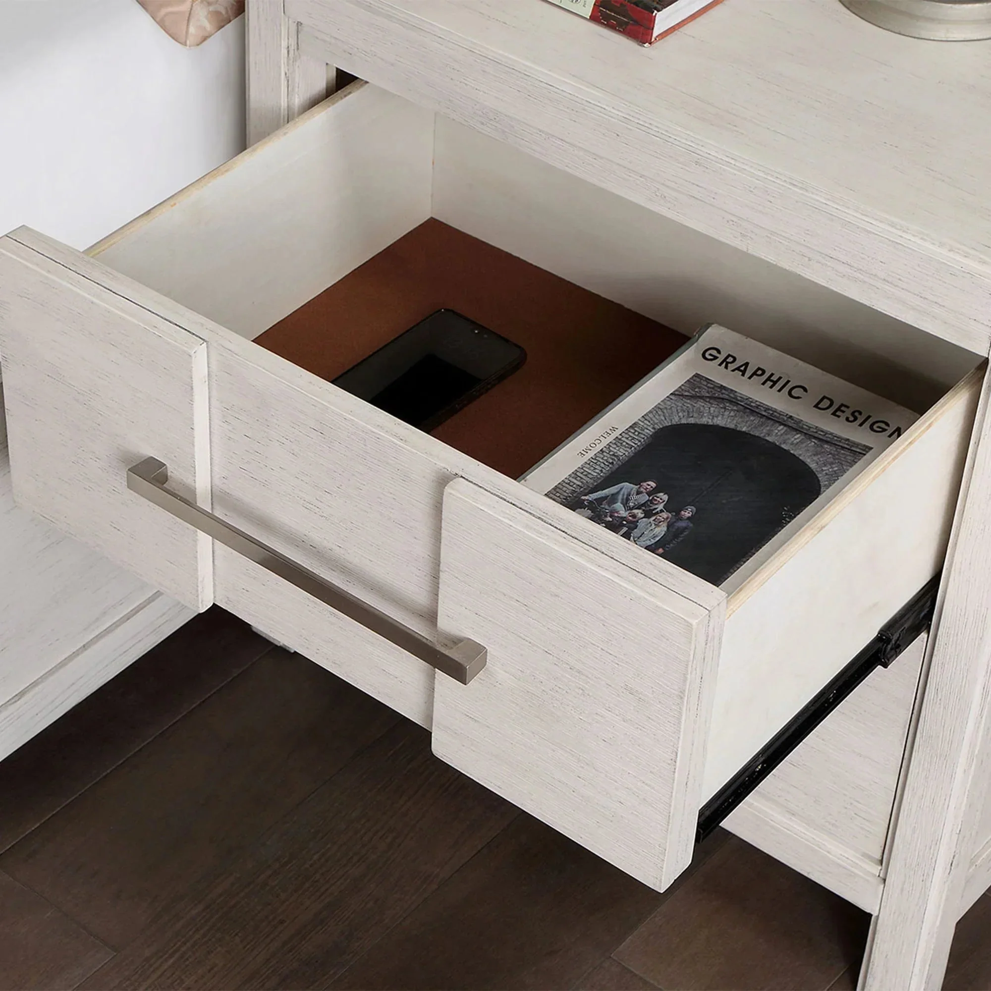 Berenice 23" Transitional Solid Wood 2-Drawer Nightstand - Image 3