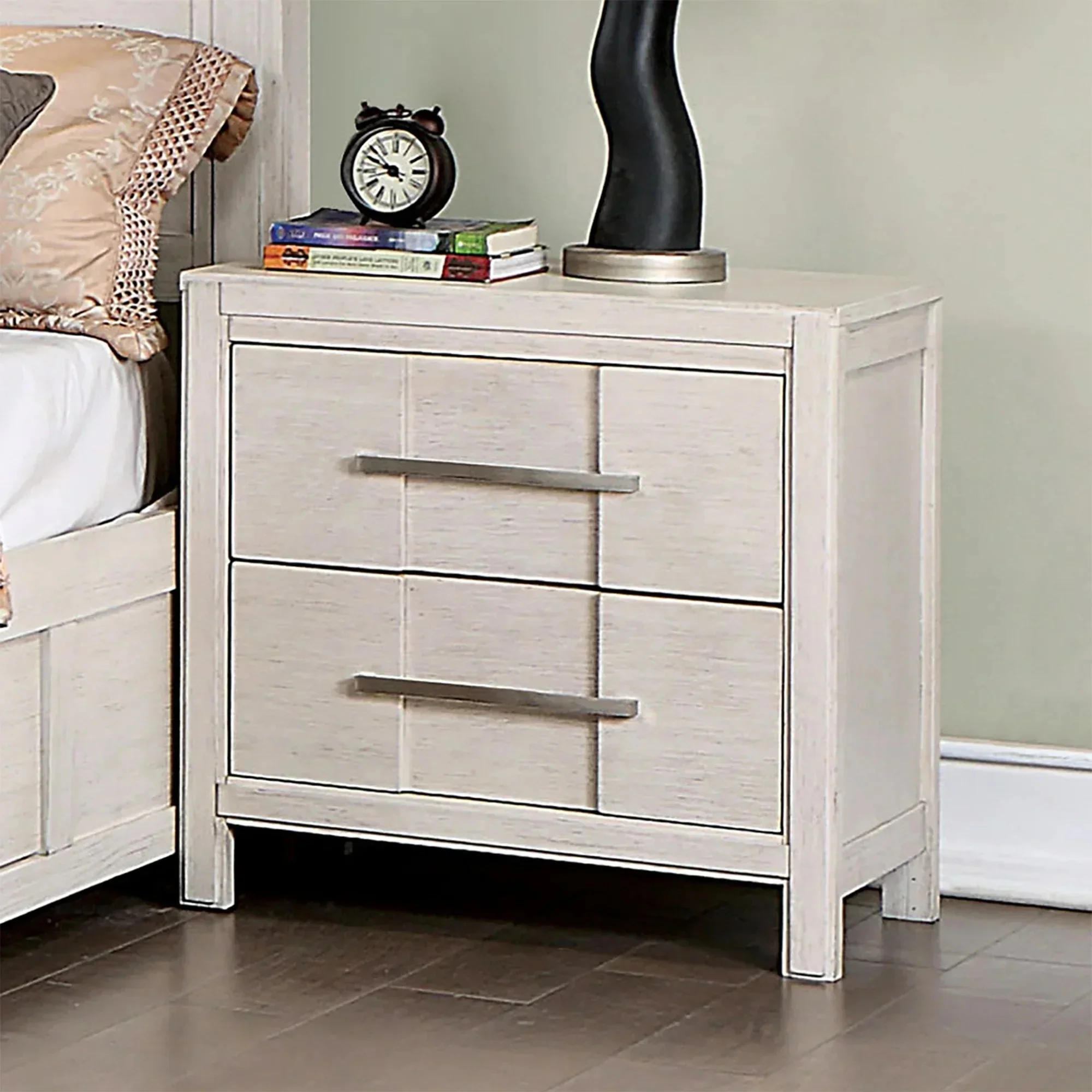 Berenice 23" Transitional Solid Wood 2-Drawer Nightstand - Image 4