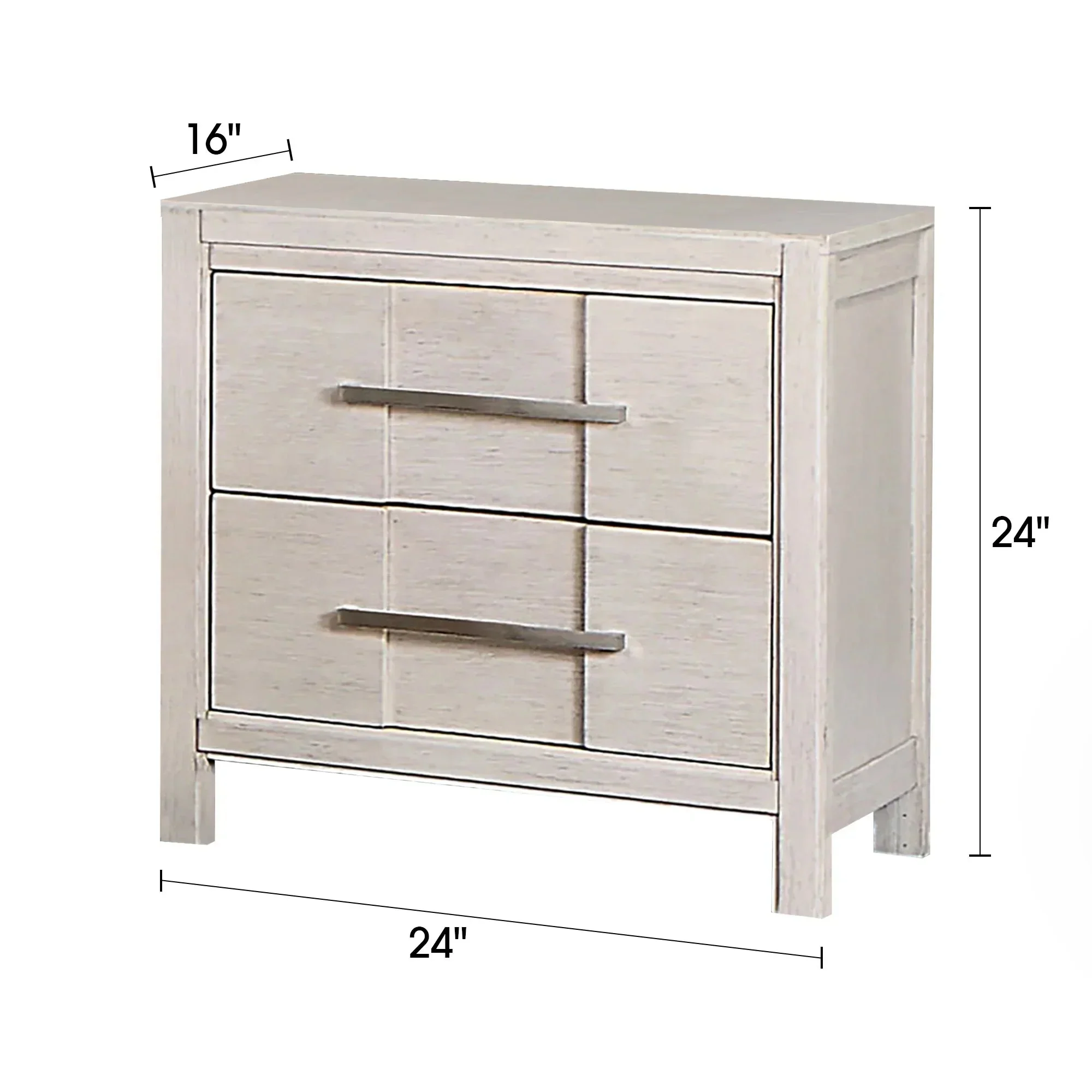 Berenice 23" Transitional Solid Wood 2-Drawer Nightstand - Image 7