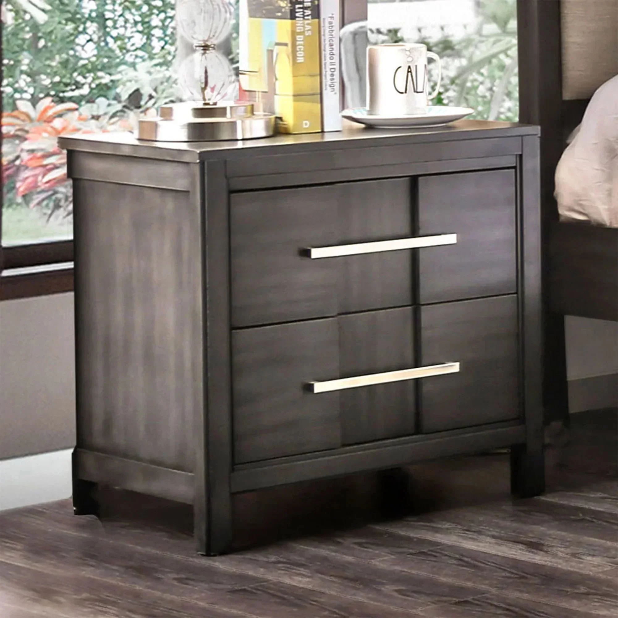 Berenice 23" Transitional Solid Wood 2-Drawer Nightstand - Image 8