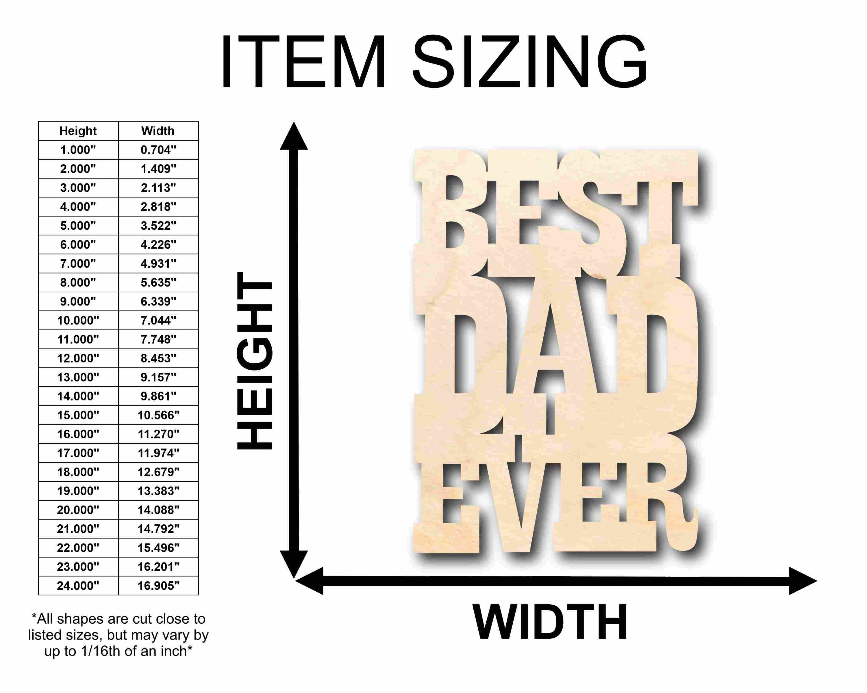 Best Dad Ever Unfinished Wood Cutout DIY handmade Craft - Image 2