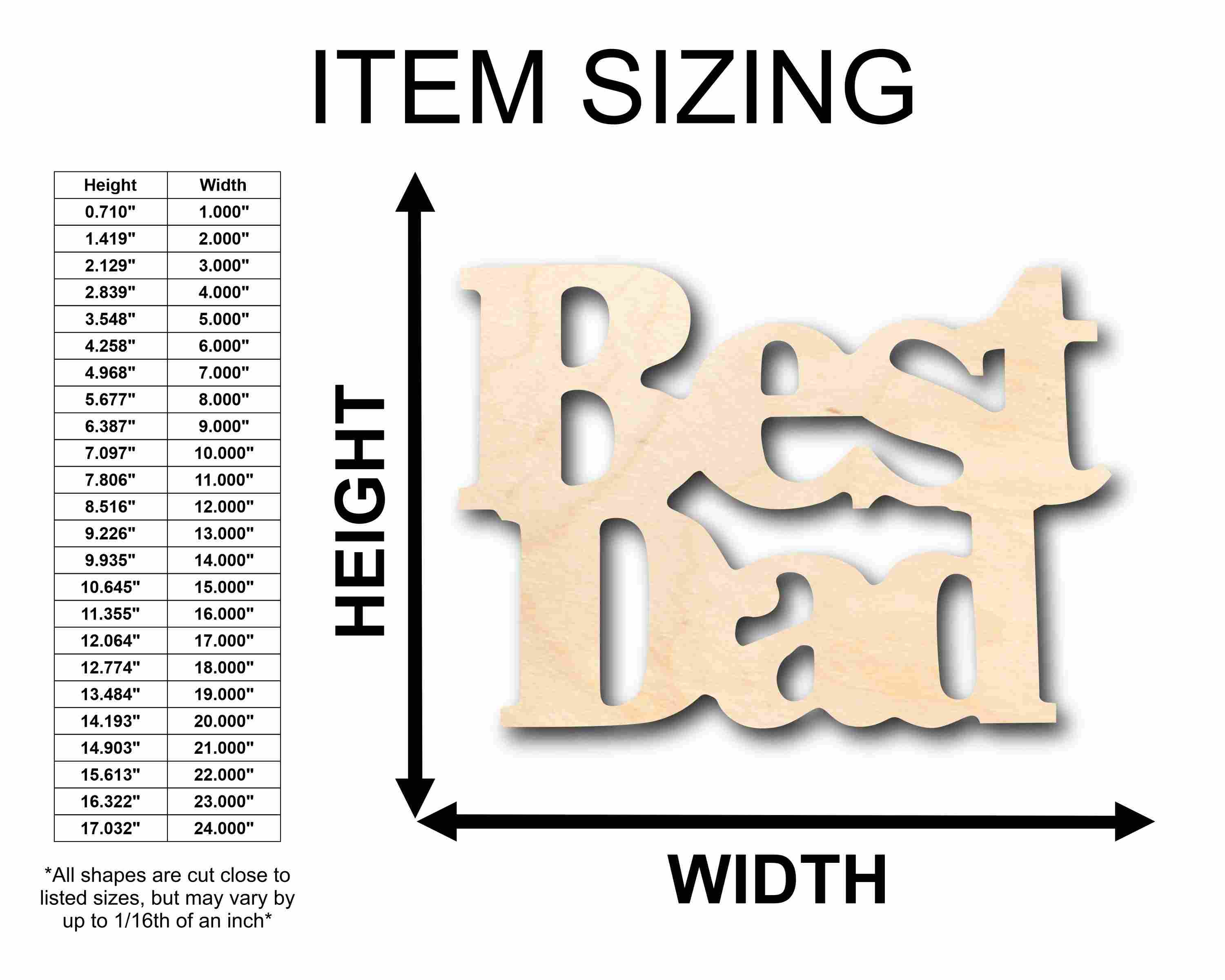 Best Dad Unfinished Wood Cutout DIY handmade Craft - Image 2