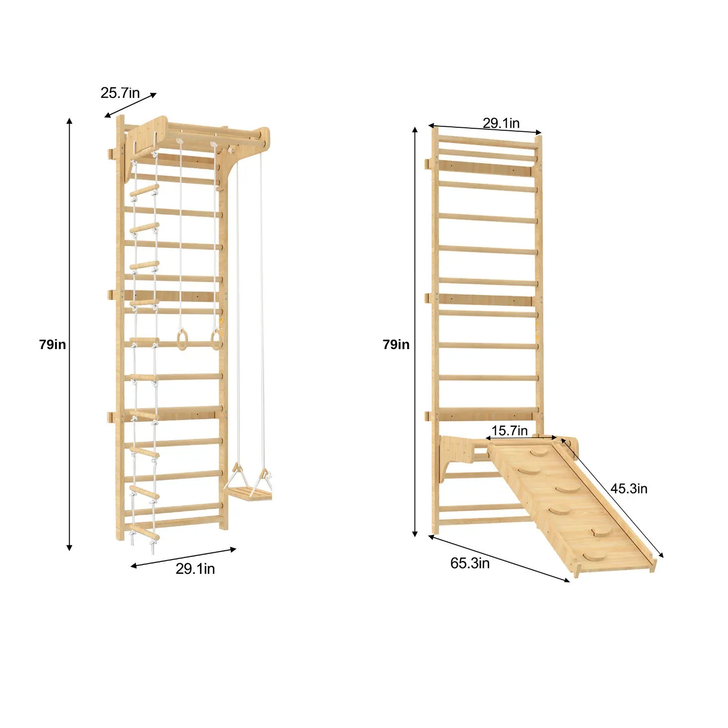 Betula | Swedish Wall Ladder - 79" Height - Image 6