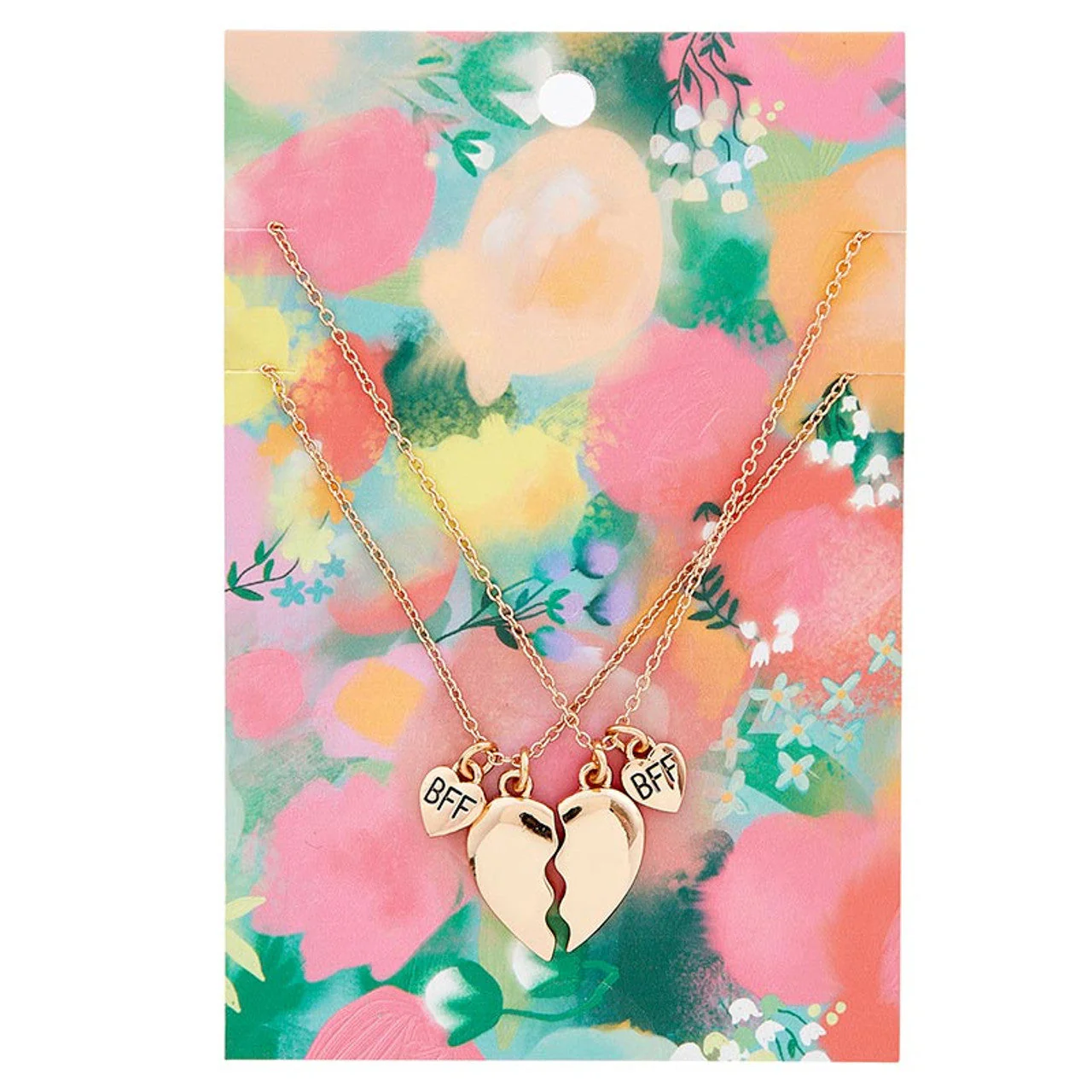BFF Best Friends Necklaces | Friendship Heart Gold Tone Necklace | 8" - Image 3