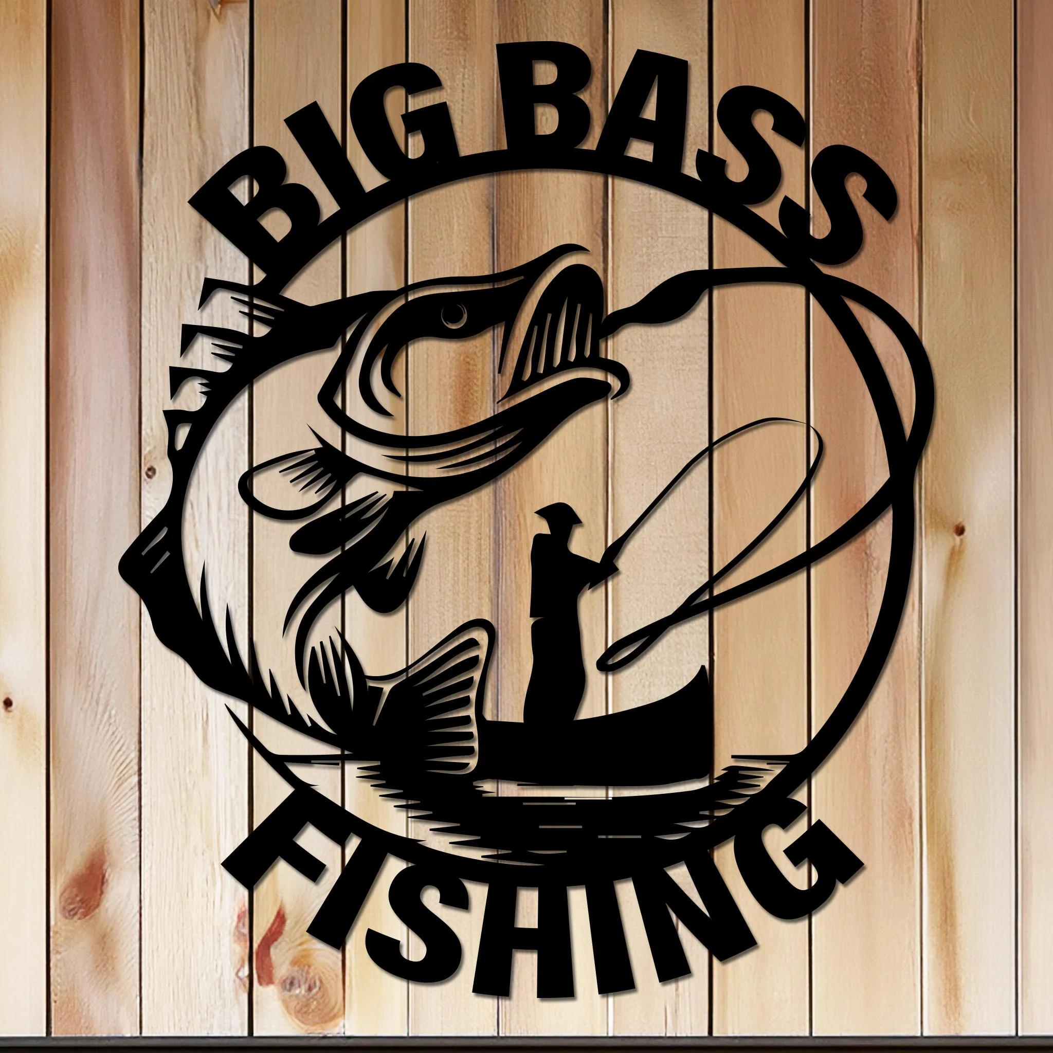 Big Bass Fishing Sign - Image 3