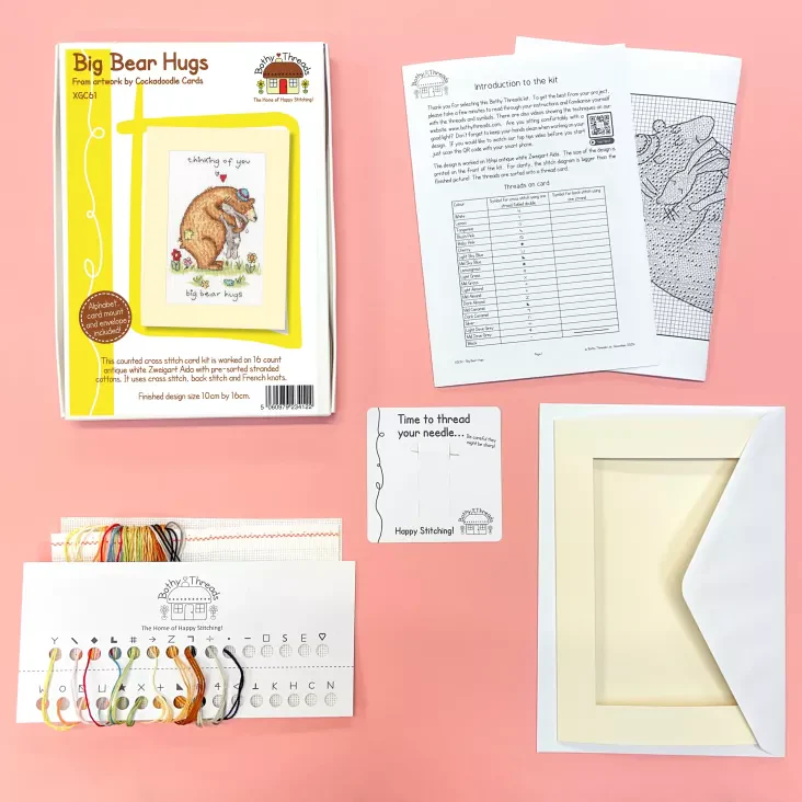 Big Bear Hugs XGC61 Counted Cross Stitch Kit - Image 3