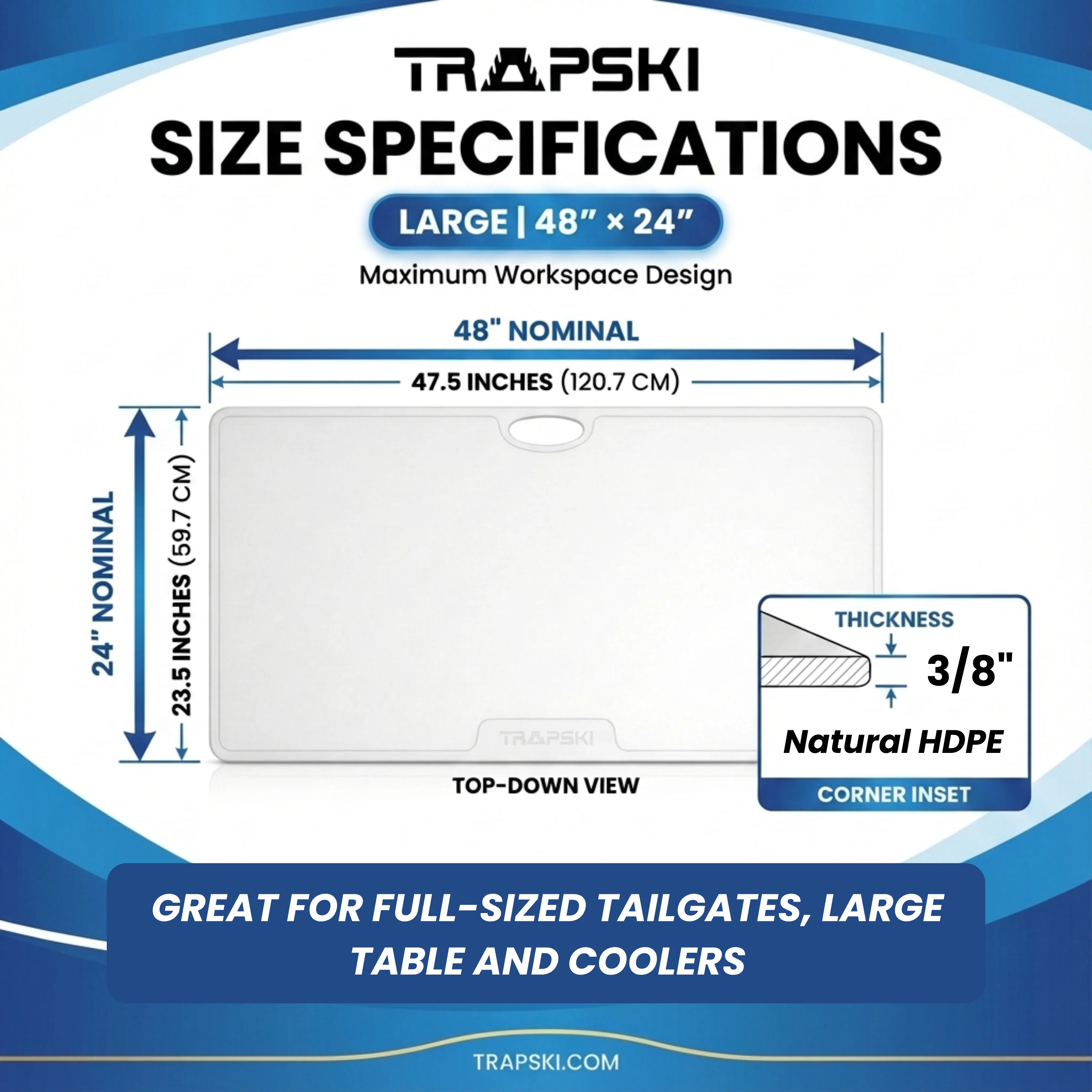 Big Game Cutting Boards HDPE Cutting Boards | 48 x 18 or 24 Inch | Juice Grooves - Image 4