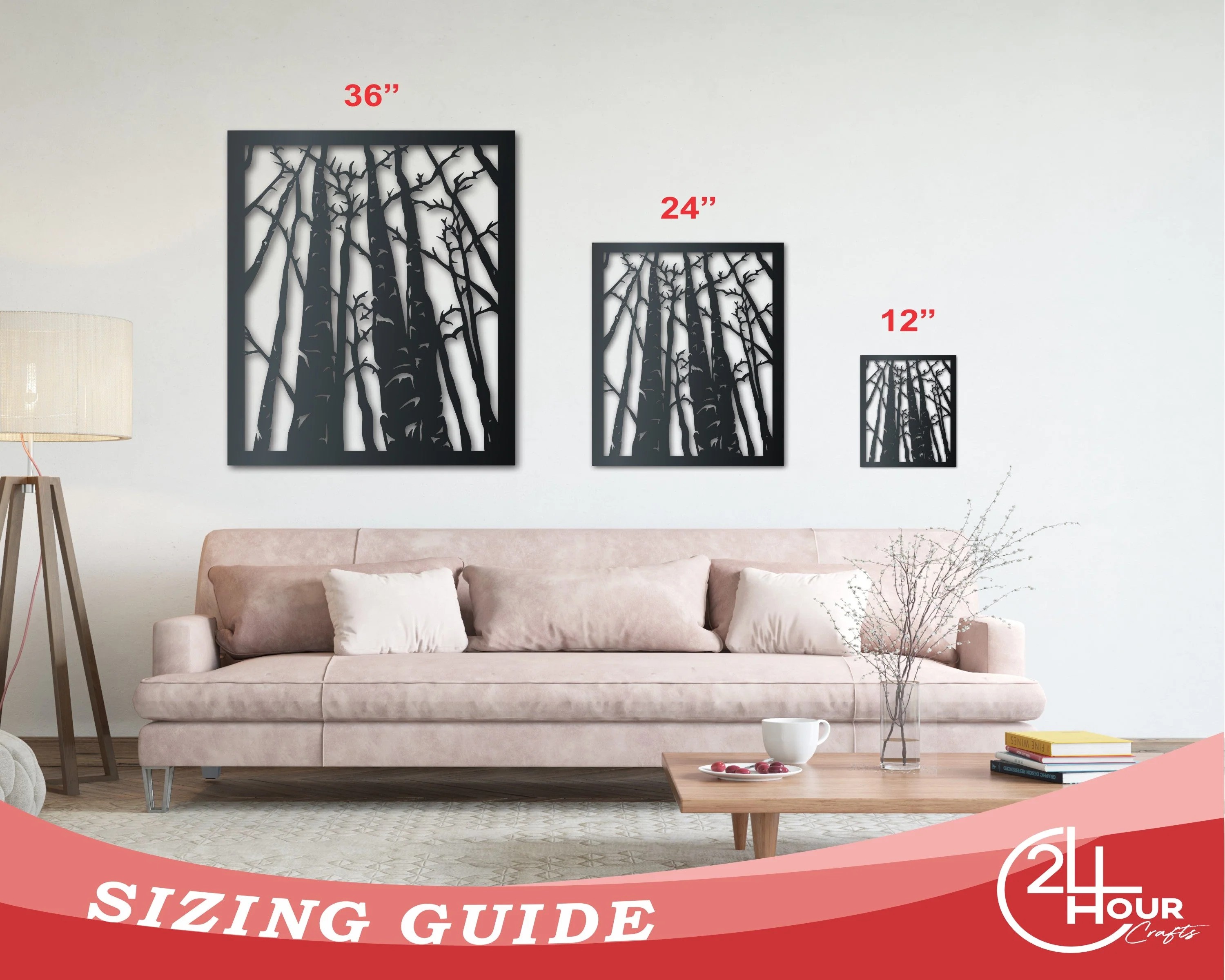 Birch Trees Metal Wall Art | Indoor Outdoor | Up to 46" | Over 20 Color Options - Image 3