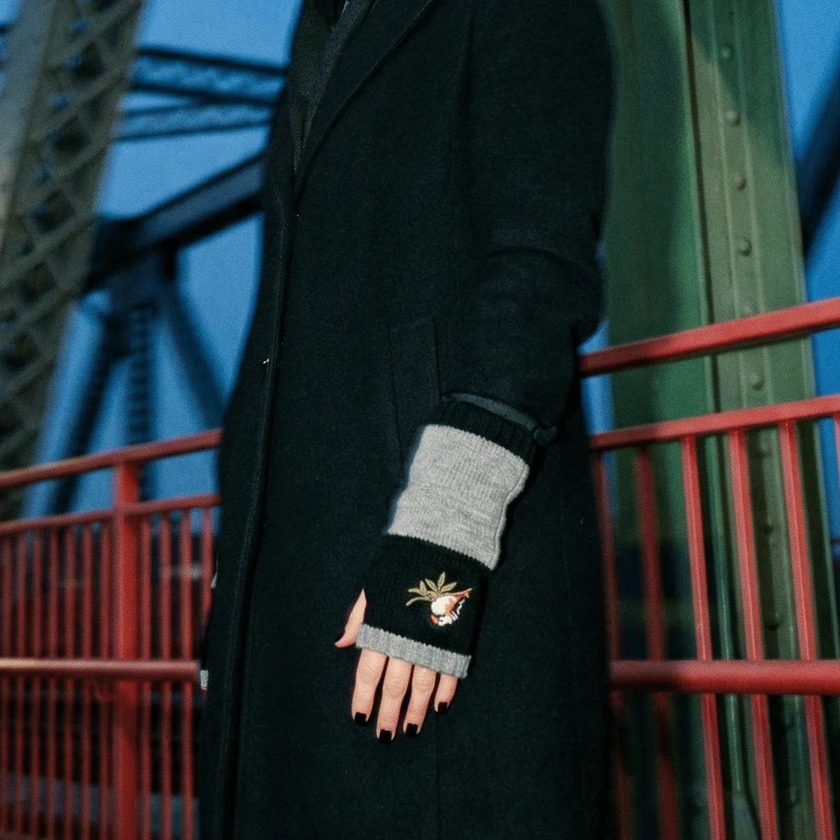 Bird Applique Arm Warmers | Fingerless Gloves in Black, Pink, or Green - Image 15