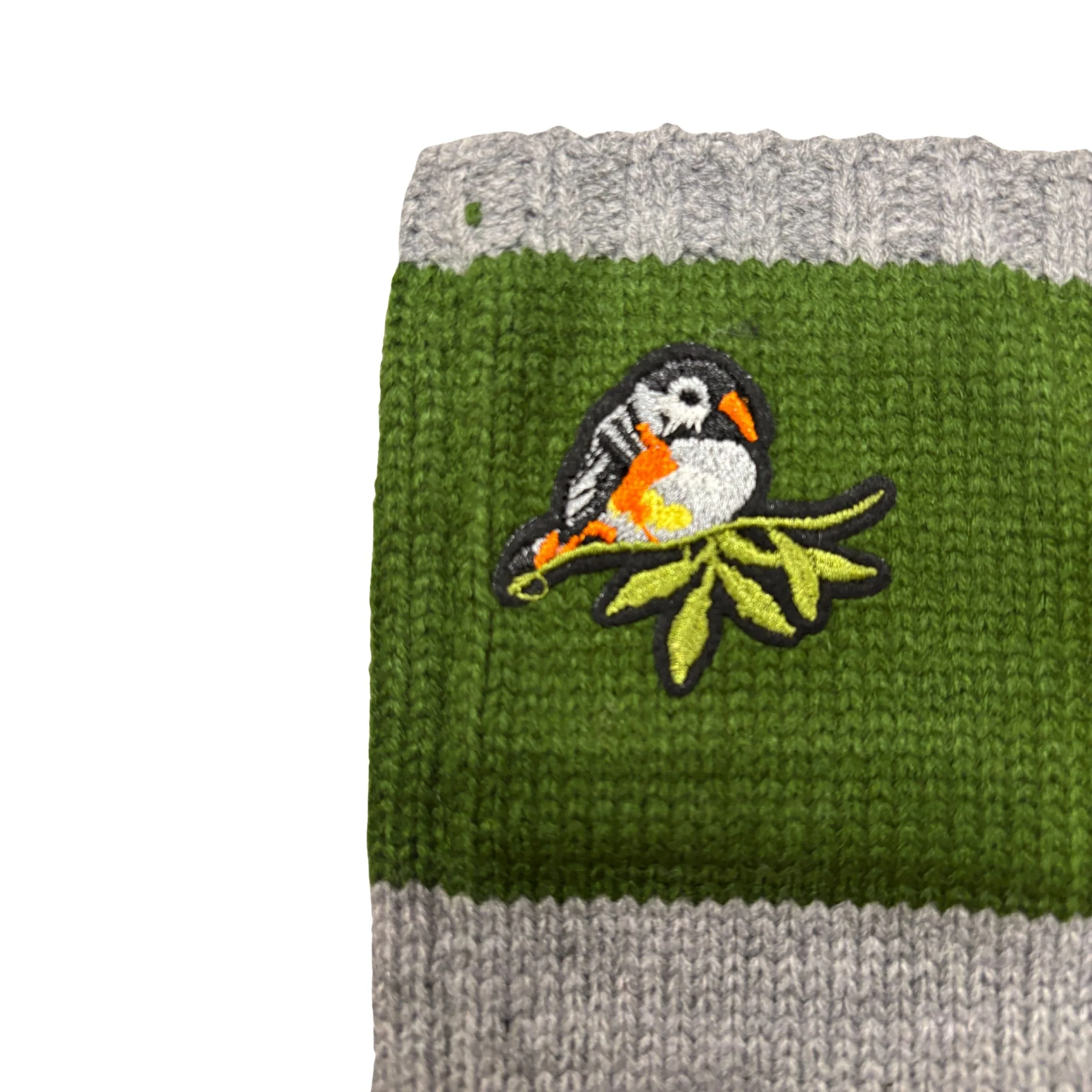 Bird Applique Arm Warmers | Fingerless Gloves in Black, Pink, or Green - Image 4
