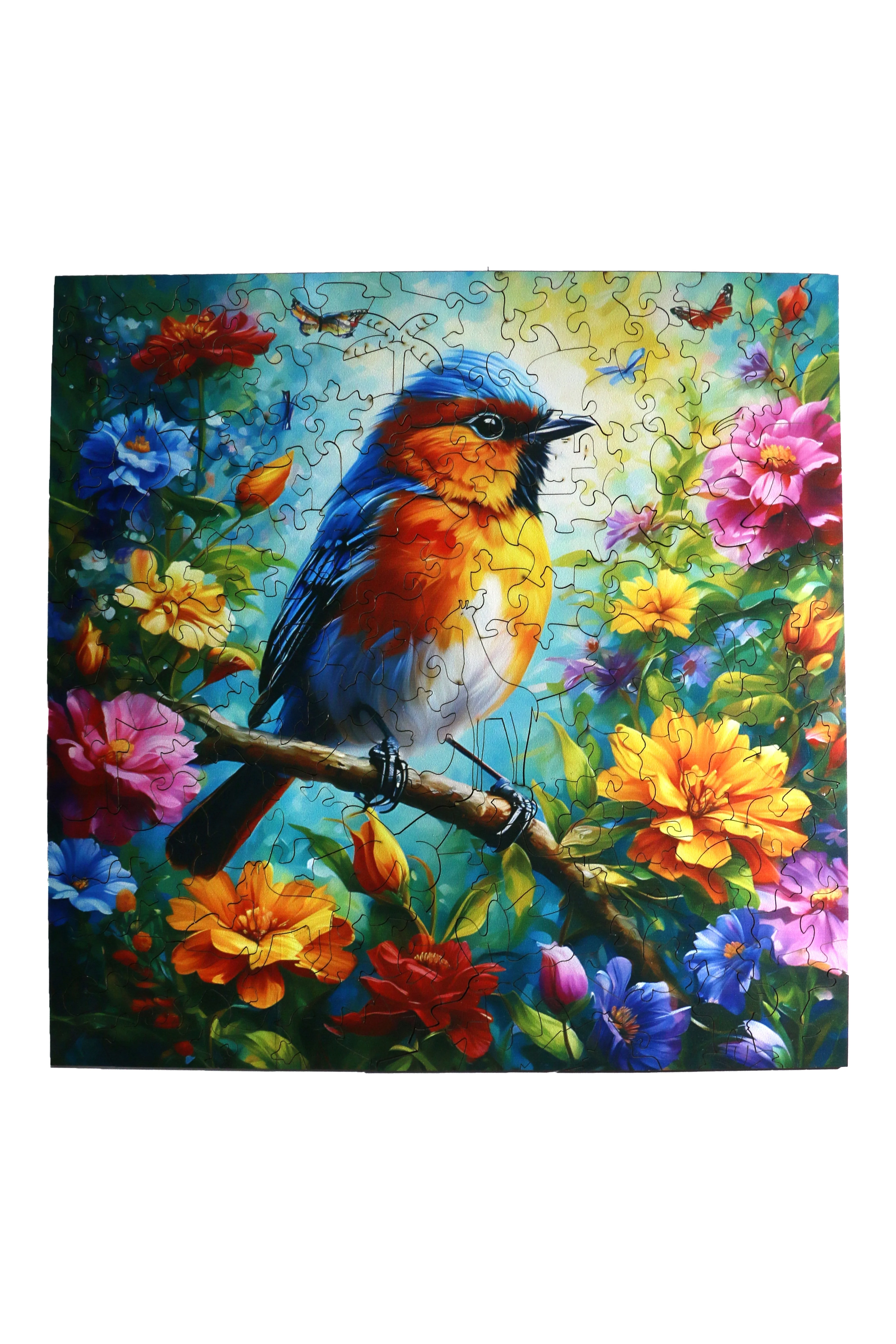 Bird in the Garden - Jigsaw Wooden Puzzle by Wizardi F07N9-11 - Image 4