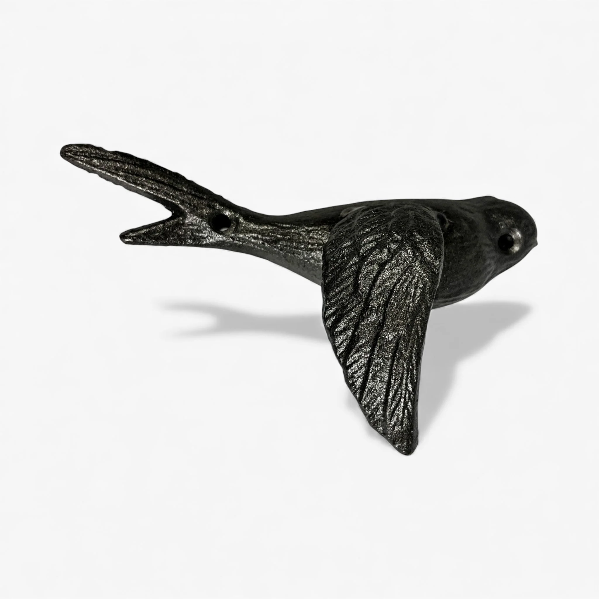 Bird Wall Hooks Set of 4, Rustic Home Decor, Natural Iron Finish - Image 5