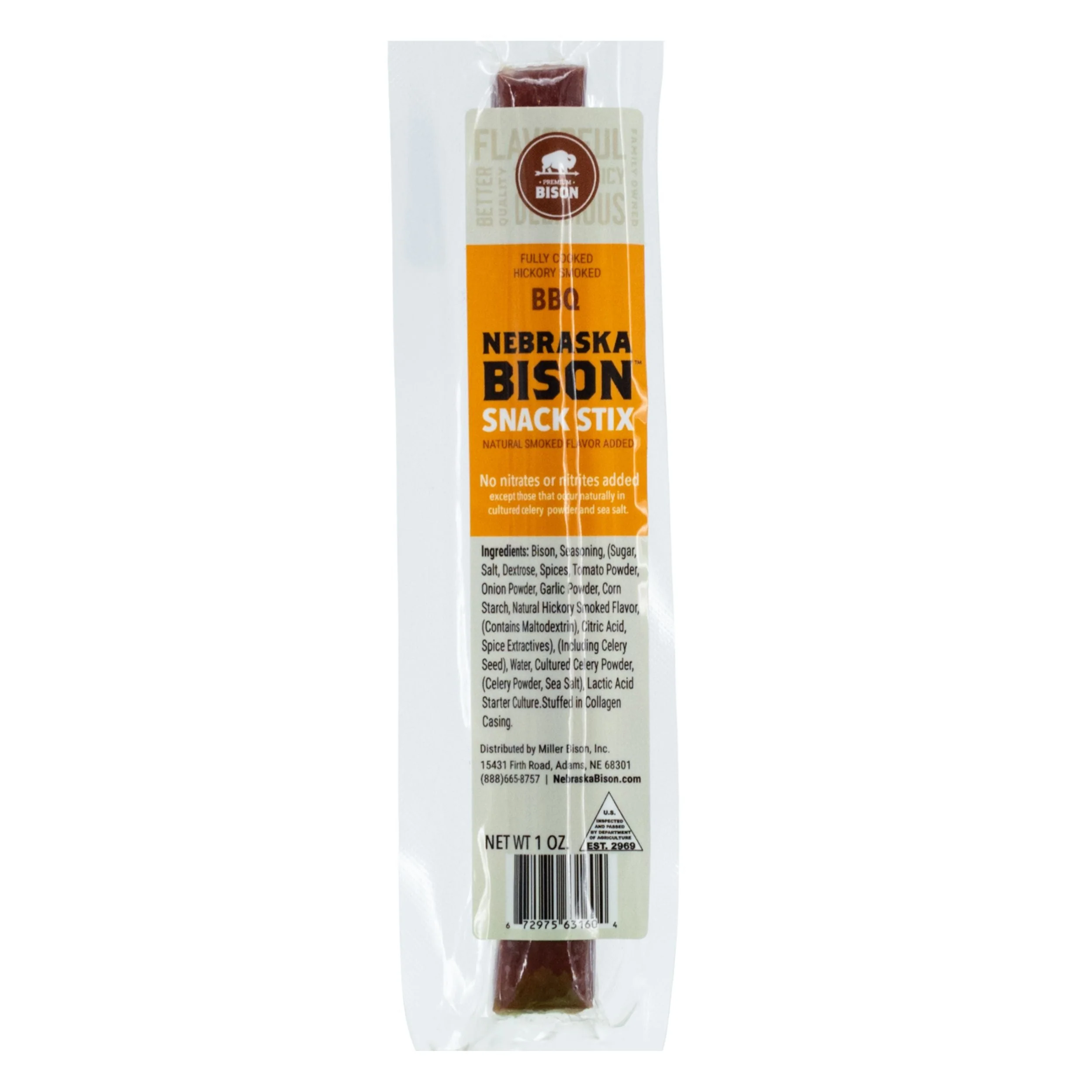 Bison BBQ Meat Stick | 1 oz | Pack of 12 | Nebraska Bison - Image 2