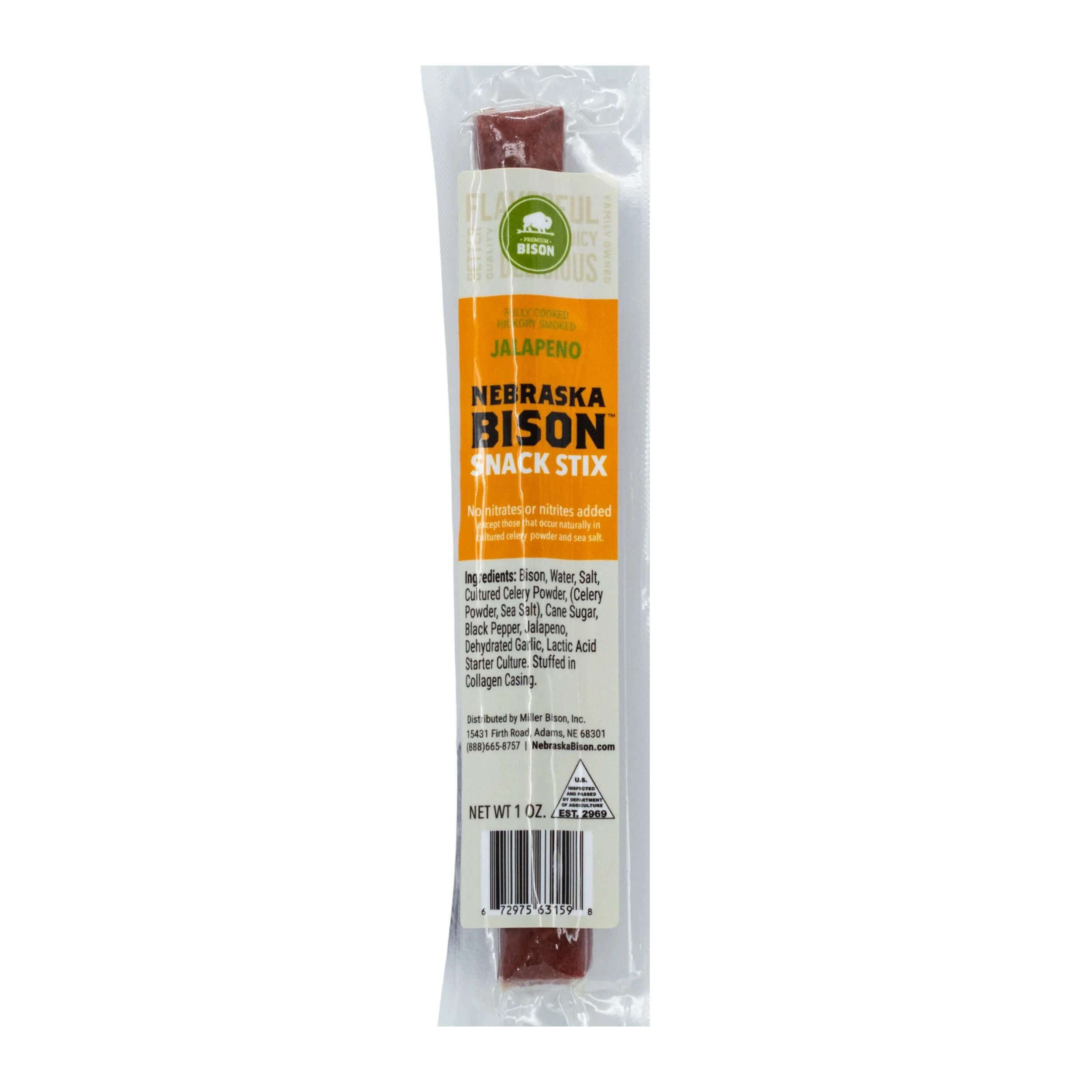 Bison Jalapeno Meat Stick | Pack of 12 | 1 oz | Nebraska Bison - Image 2