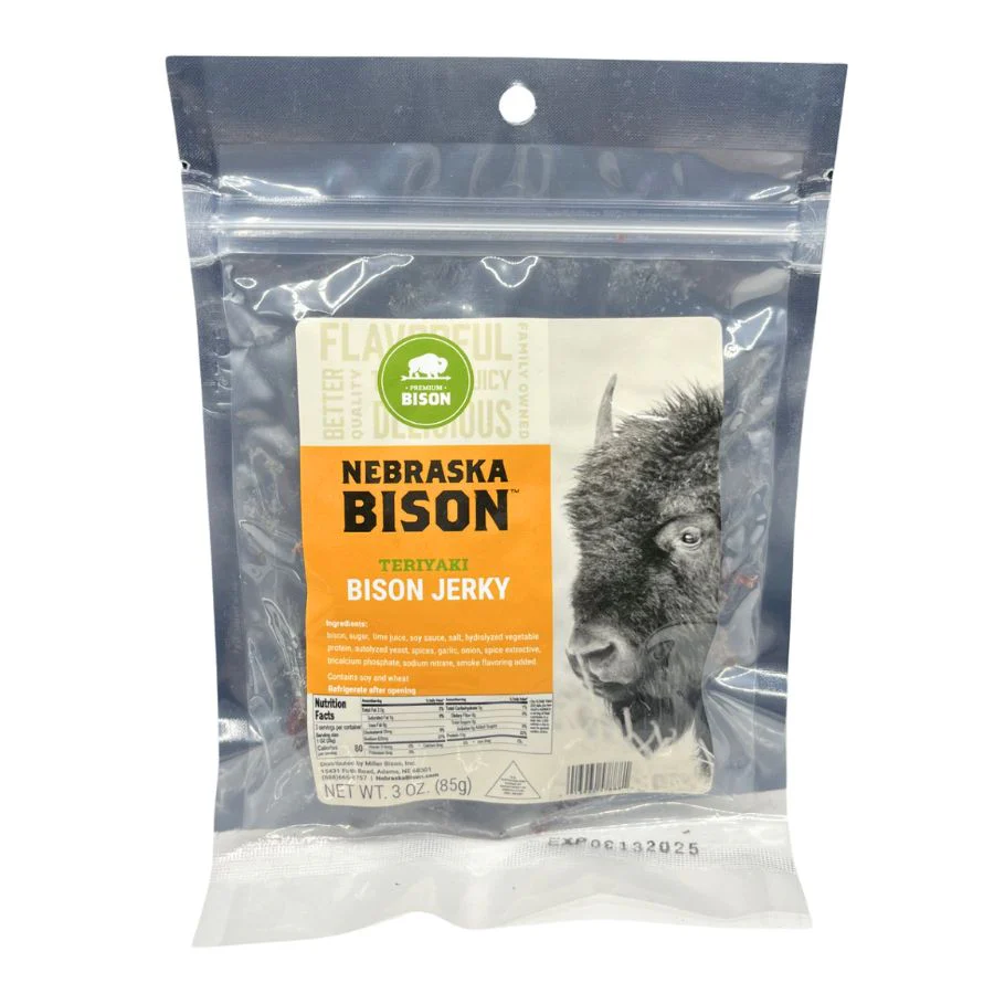 Bison Teriyaki Jerky | Teriyaki Flavor | 3 oz | Pack of 3 | Nebraska Bison - Image 2