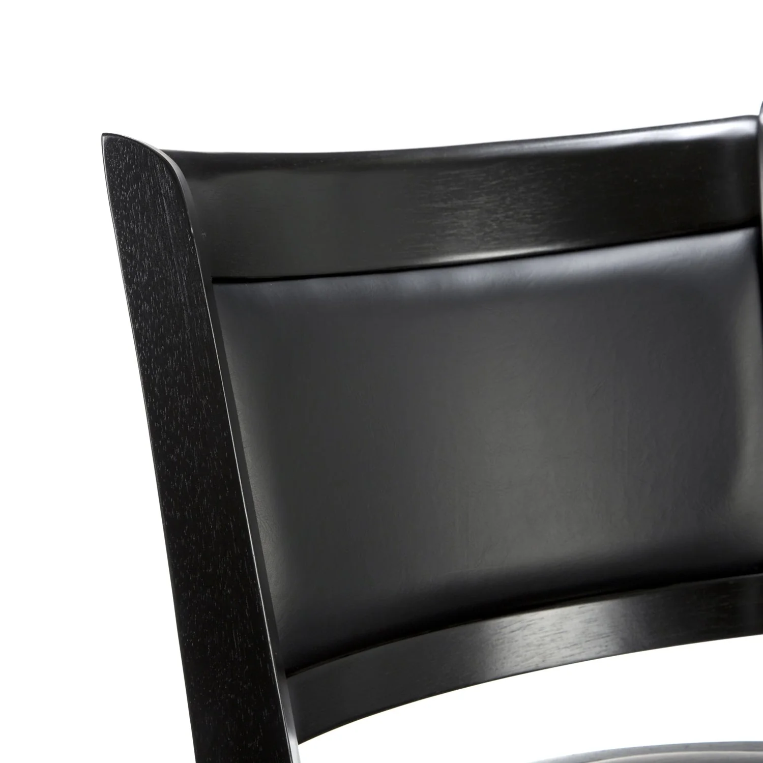 Black 29-inch Swivel Seat Barstool with Faux Leather Cushion Seat - Image 3